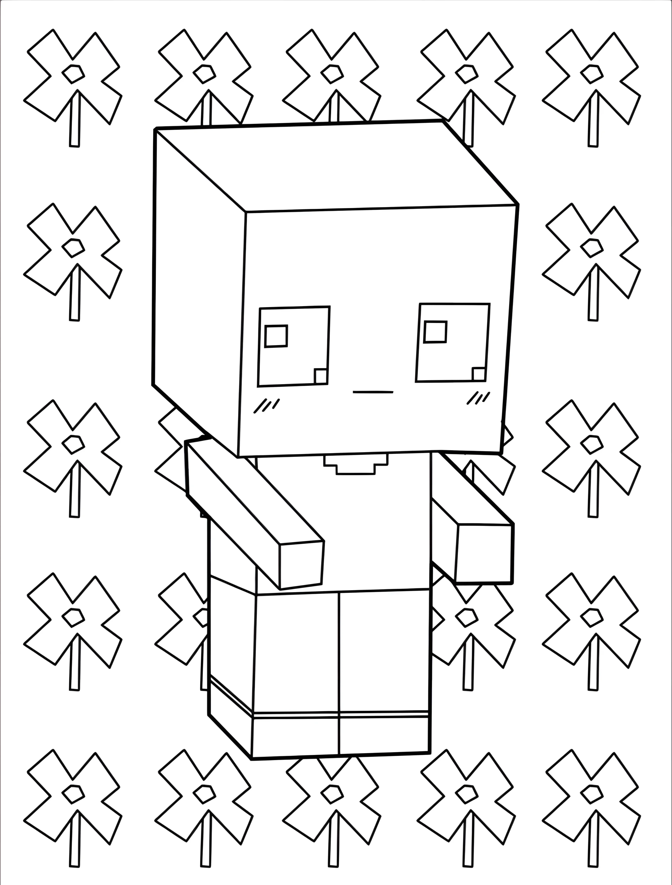 Милый Стив из Майнкрафта для творчества №7045. Раскраски из игр. Майнкрафт (Minecraft).
