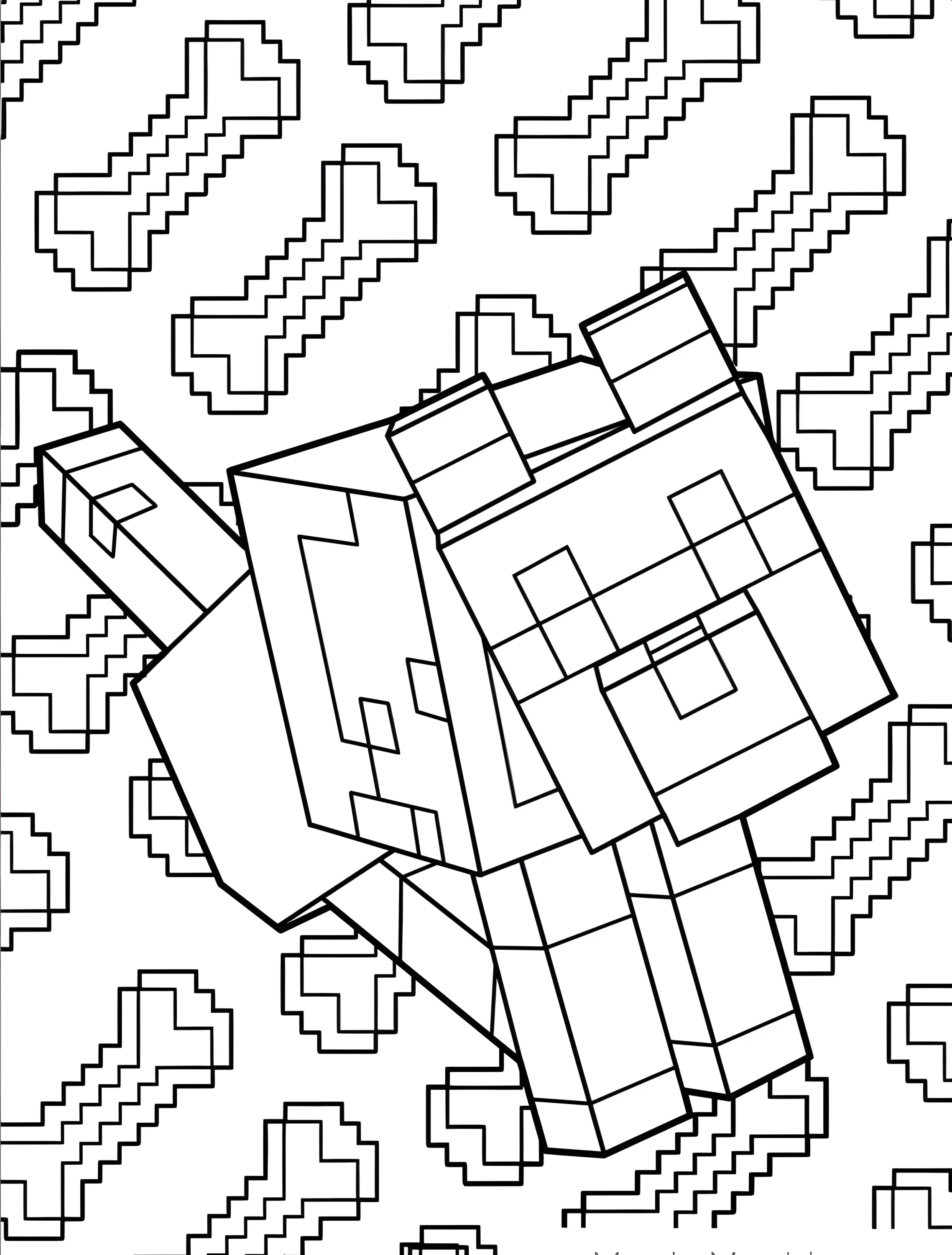 Милый собака Майнкрафт для детей №7048. Раскраски из игр. Майнкрафт (Minecraft).