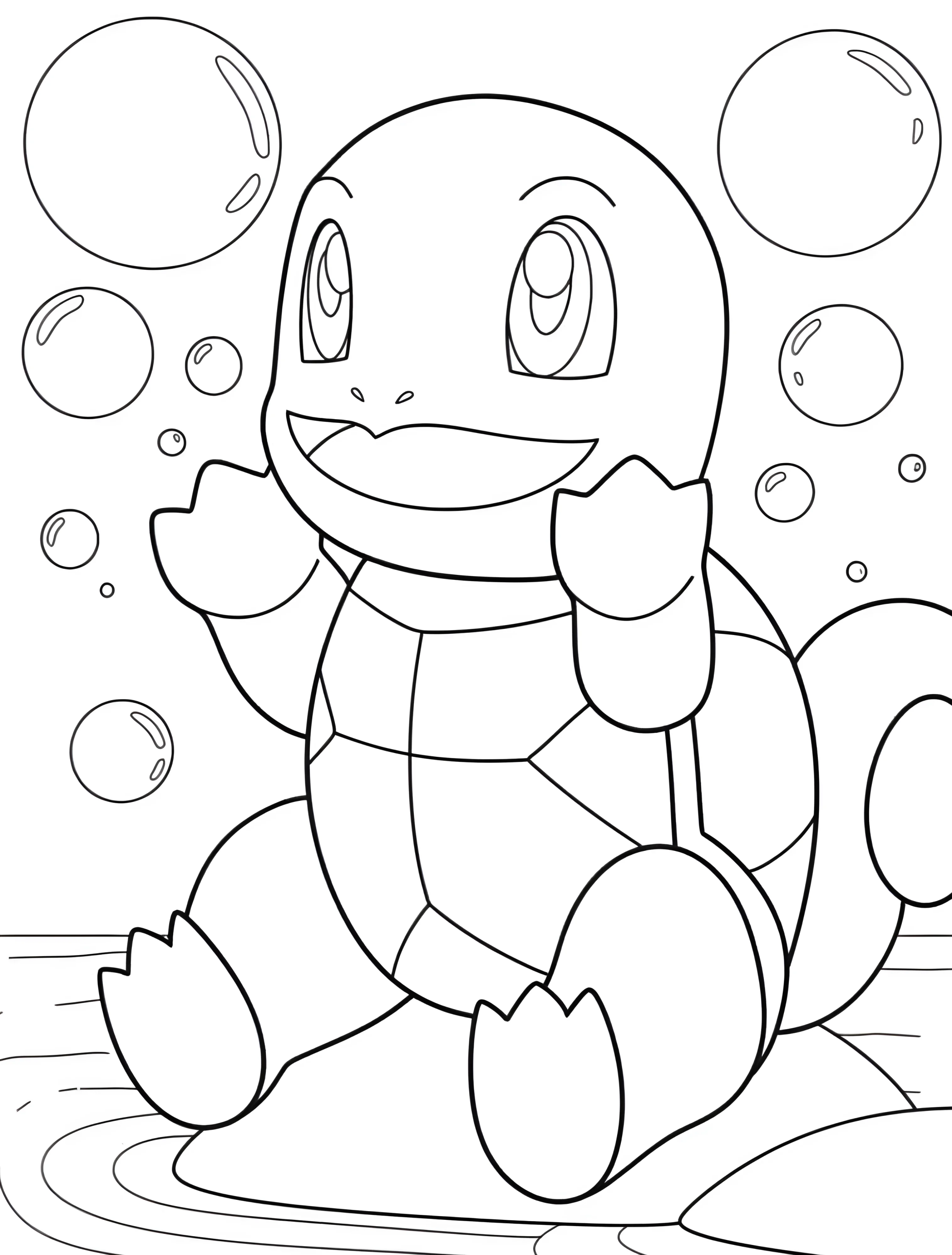 Милый покемон Сквиртл для детей №7361. Раскраски из игр. Покемон (Pokemon).