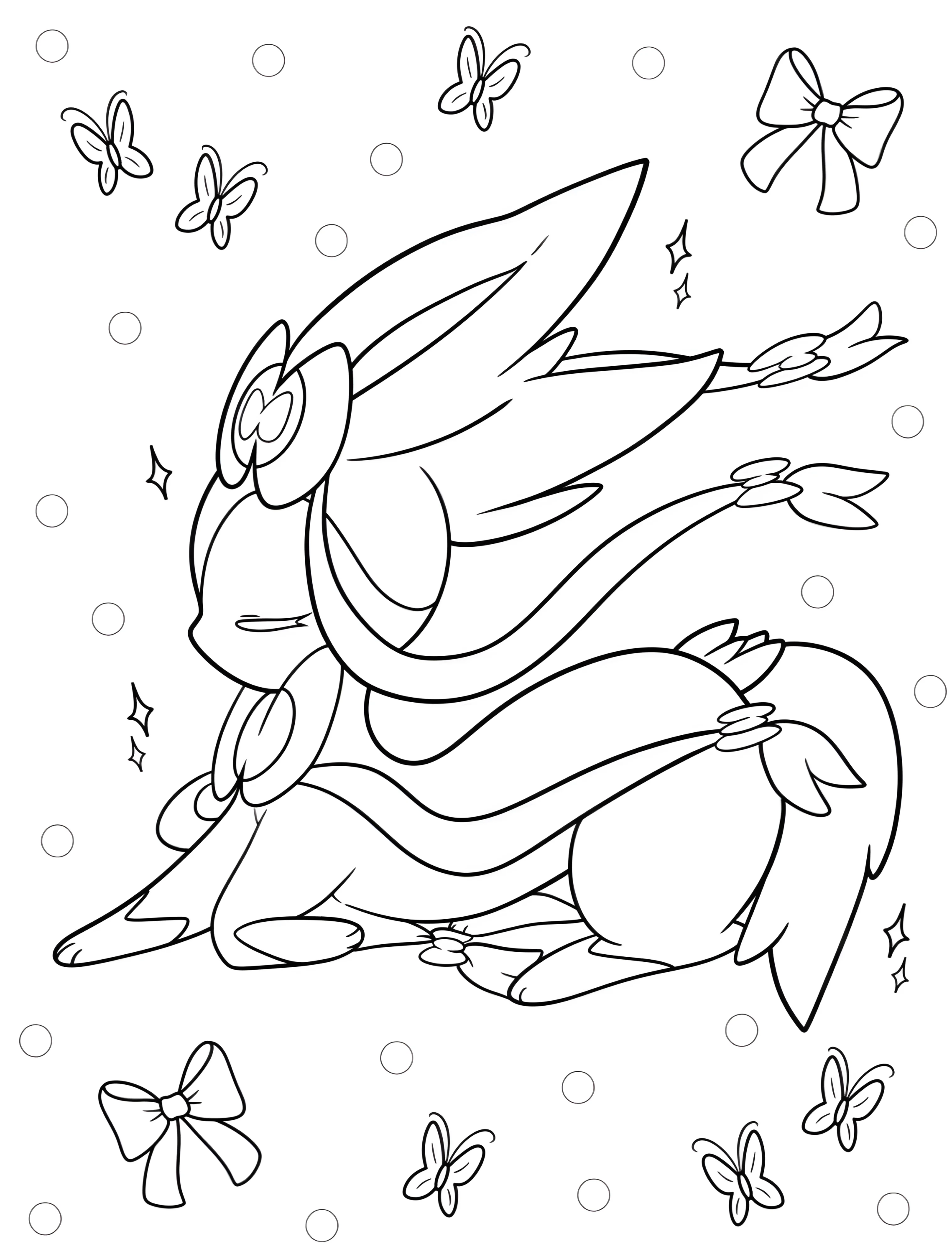 Милый Силвеон для детей №8010. Раскраски из игр. Сильвеон (Sylveon).