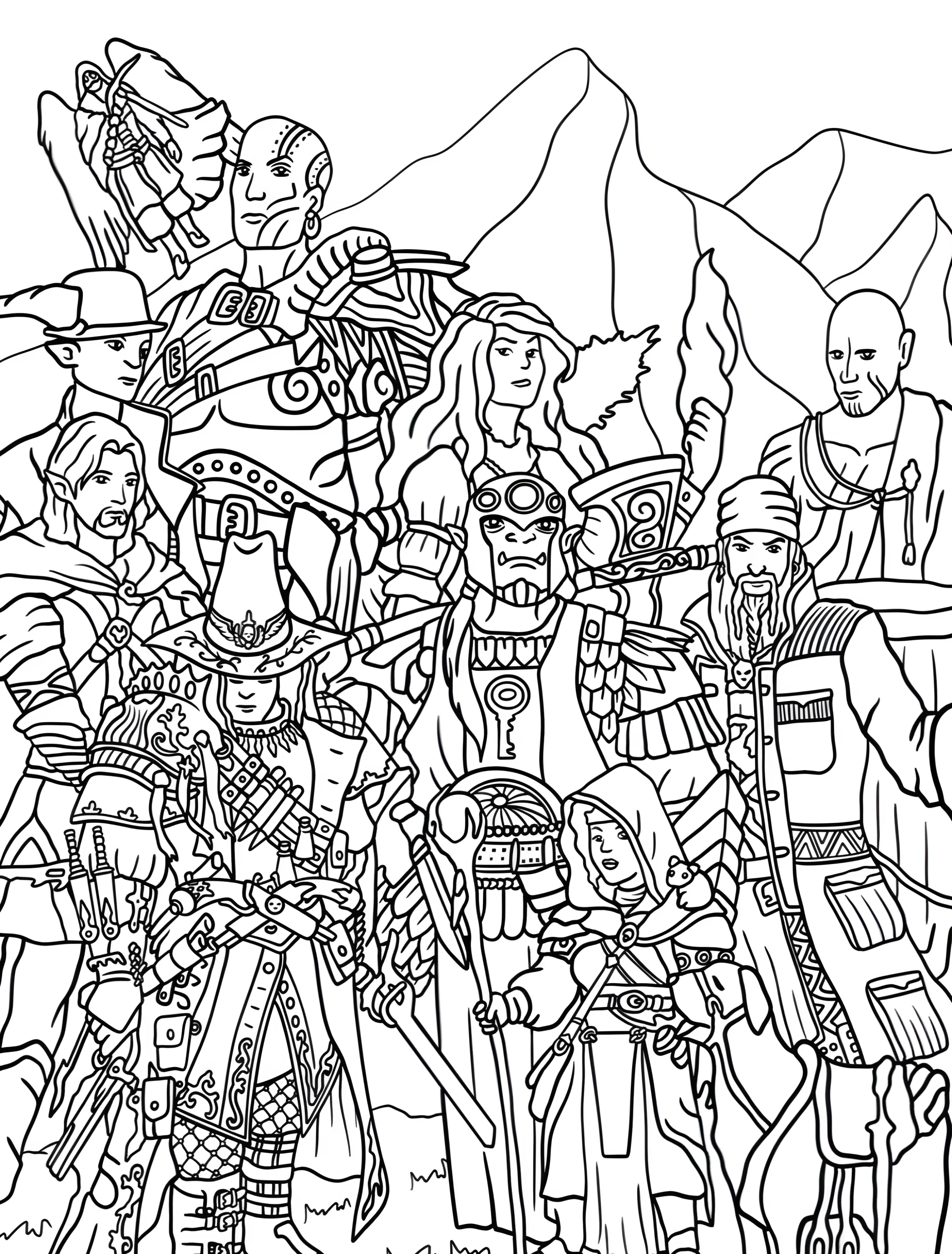 Герои Dungeons And Dragons для детей №6323. Раскраски из игр. Подземелья и Драконы (Dungeons & Dragons).