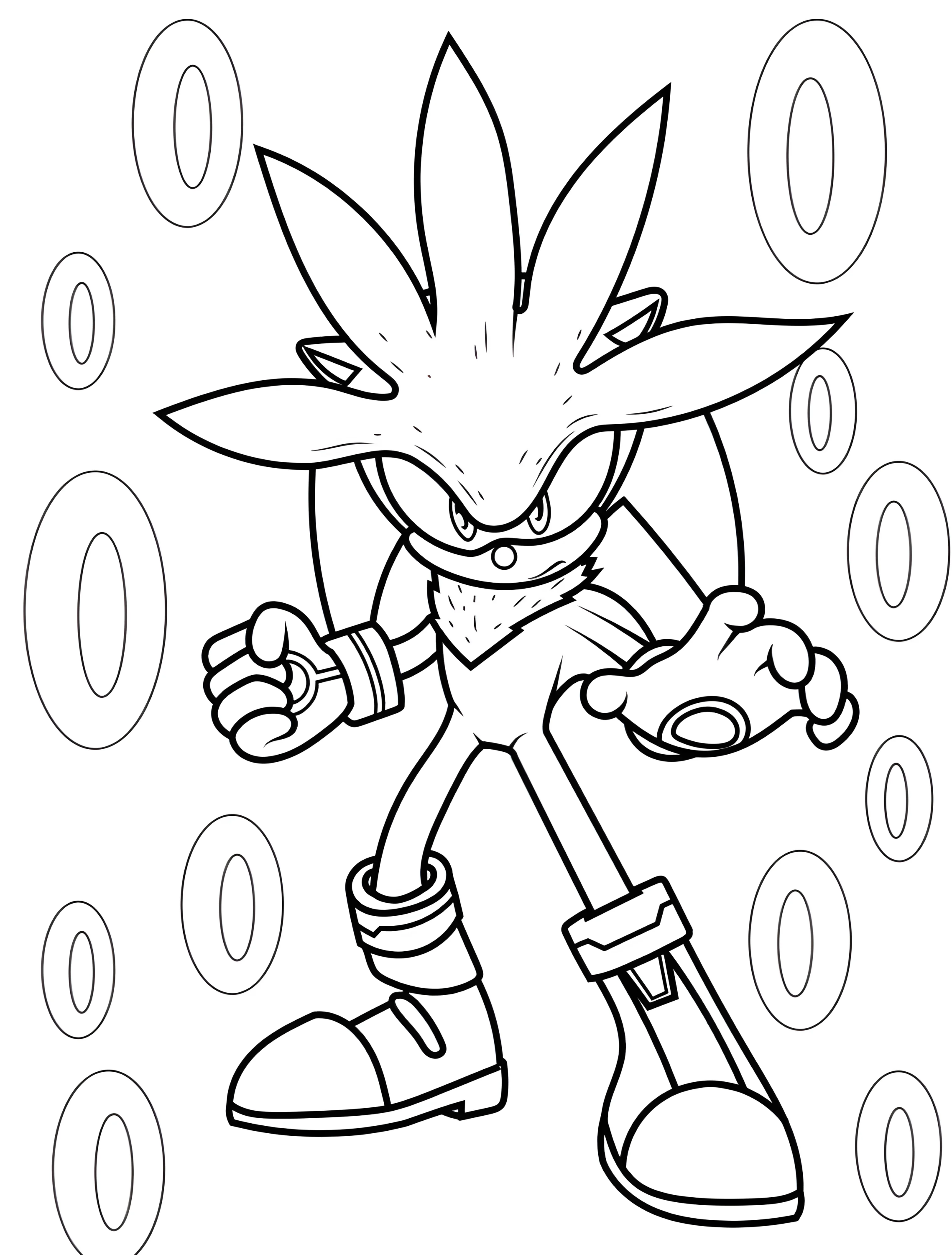 Забавный Сильвер для детей №7755. Раскраски из игр. Соник (Sonic).