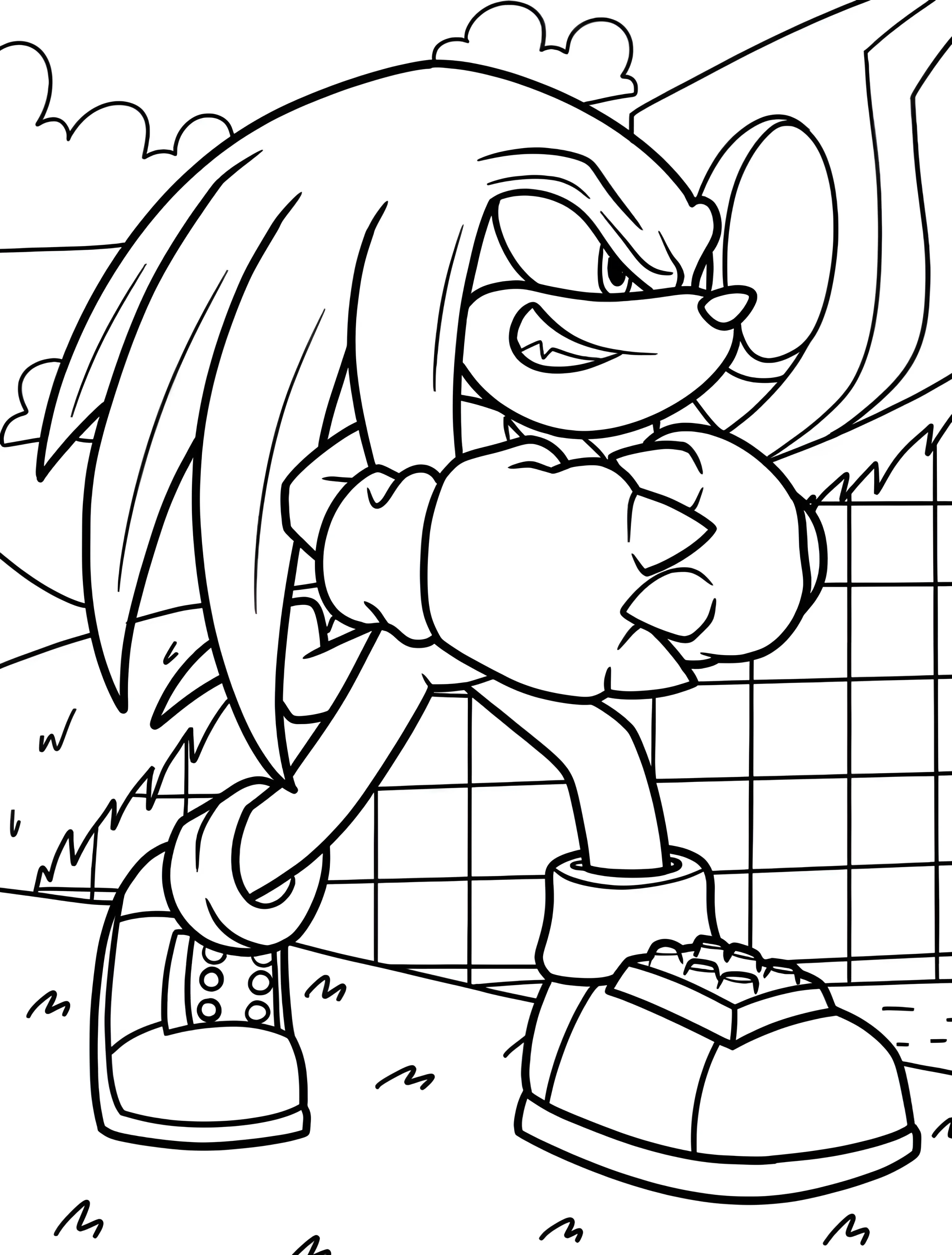 Весёлый Наклз для детей №6754. Раскраски из игр. Наклз (Knuckles).