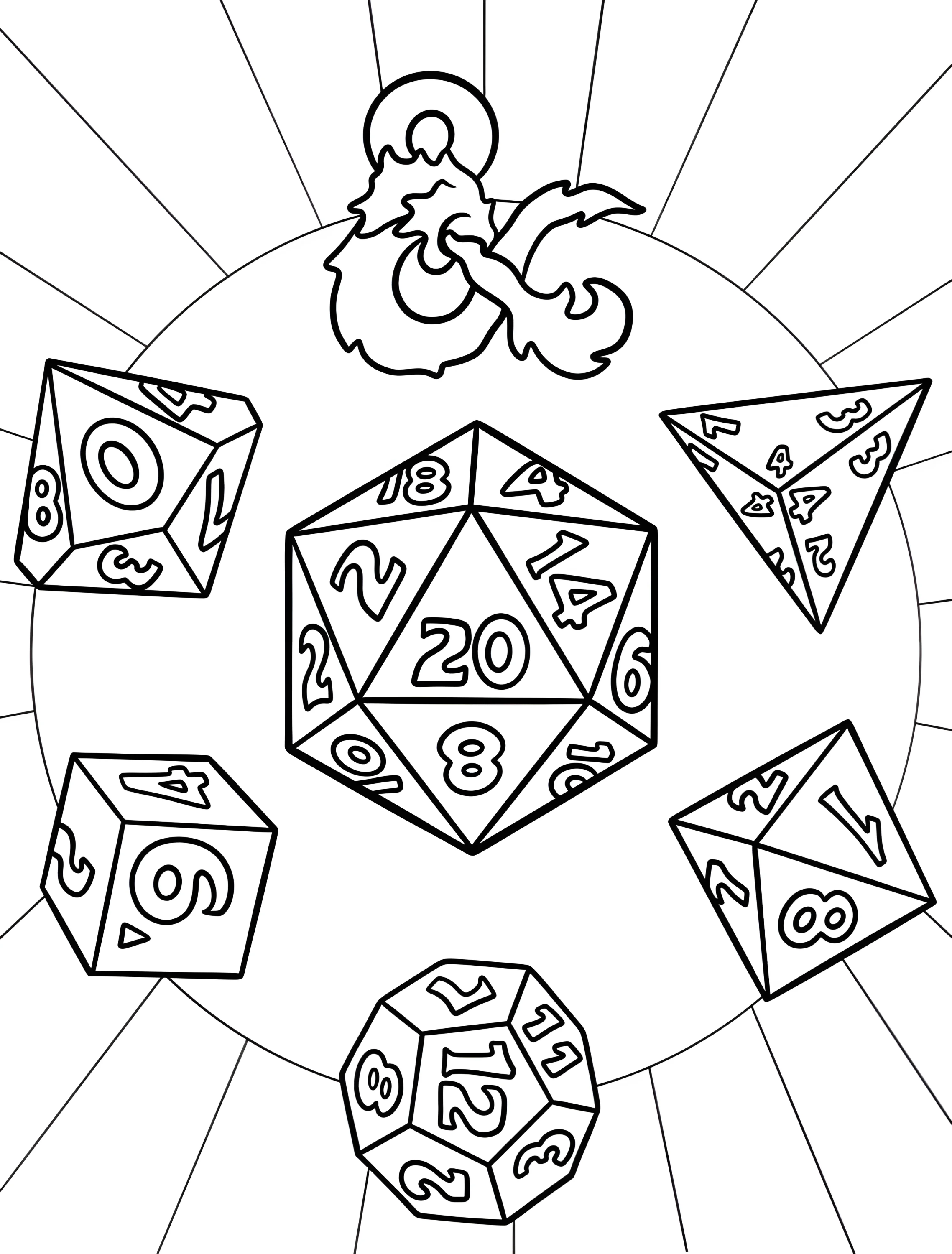 Кубики Dungeons and Dragons для детей №6325. Раскраски из игр. Подземелья и Драконы (Dungeons & Dragons).