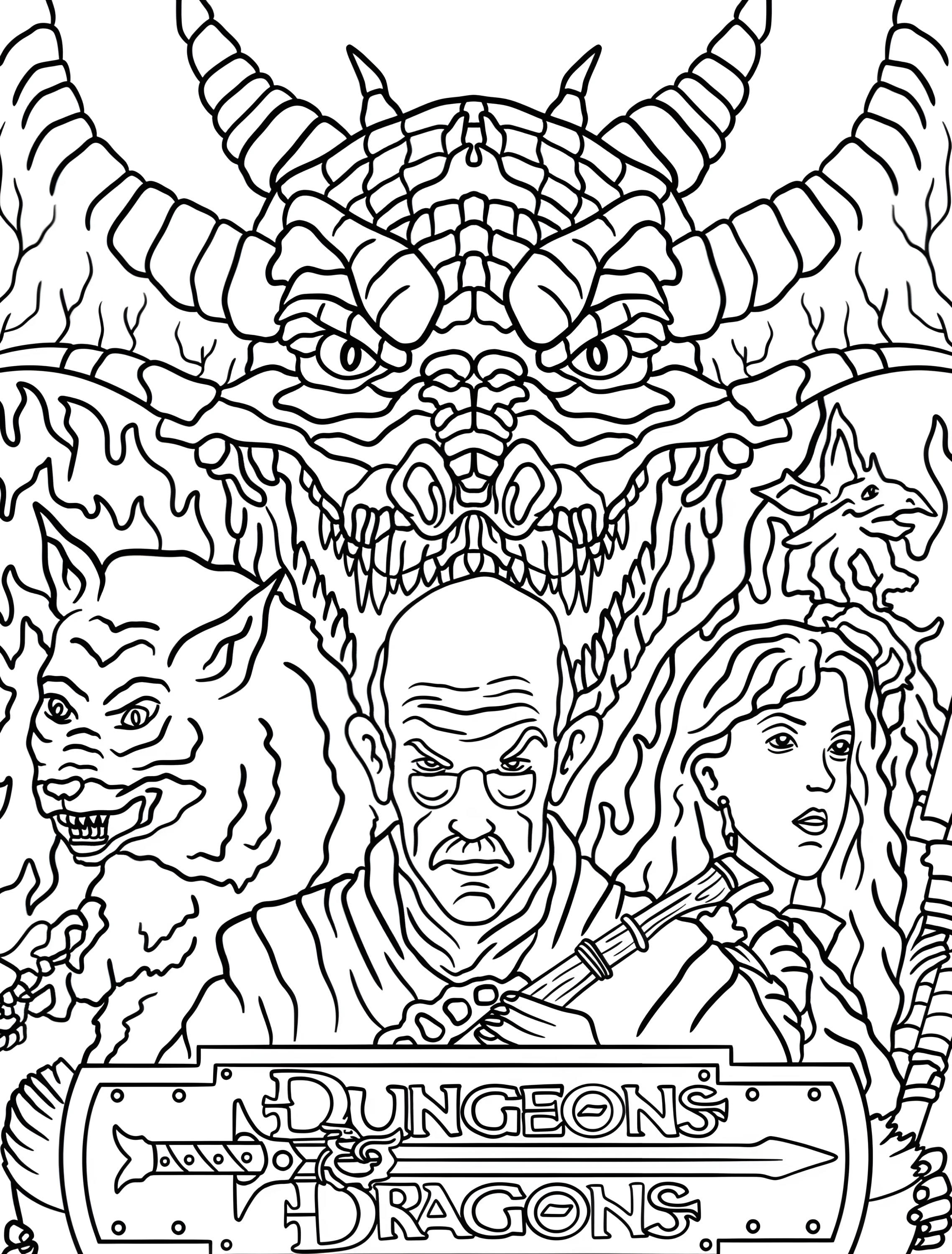 Мир Dungeons and Dragons для детей №6332. Раскраски из игр. Подземелья и Драконы (Dungeons & Dragons).