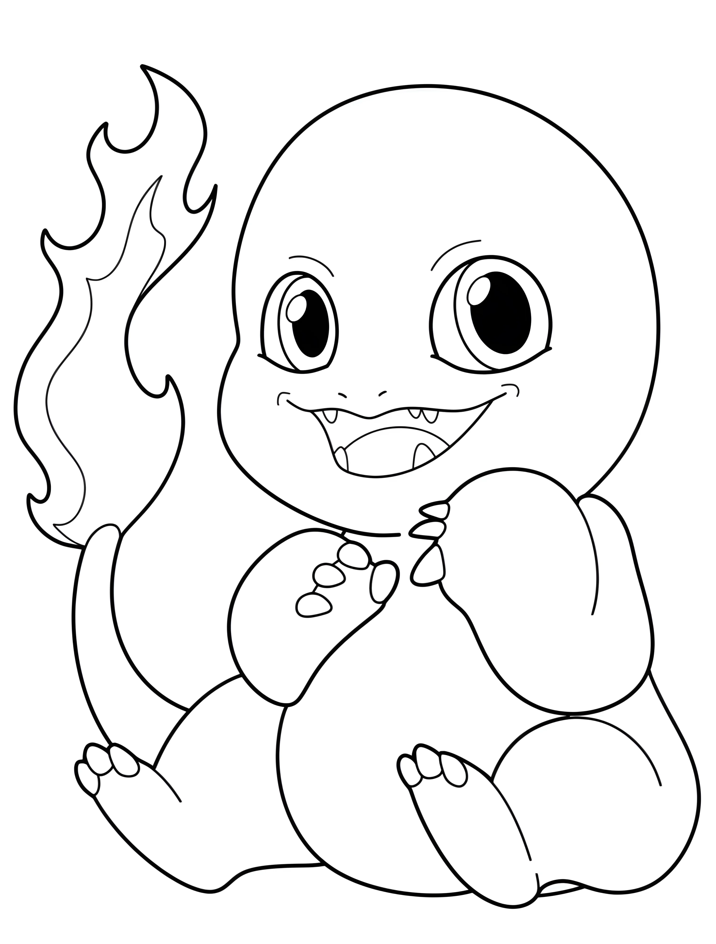 Милый Чарманде для детей №6235. Раскраски из игр. Чармандер (Charmander).