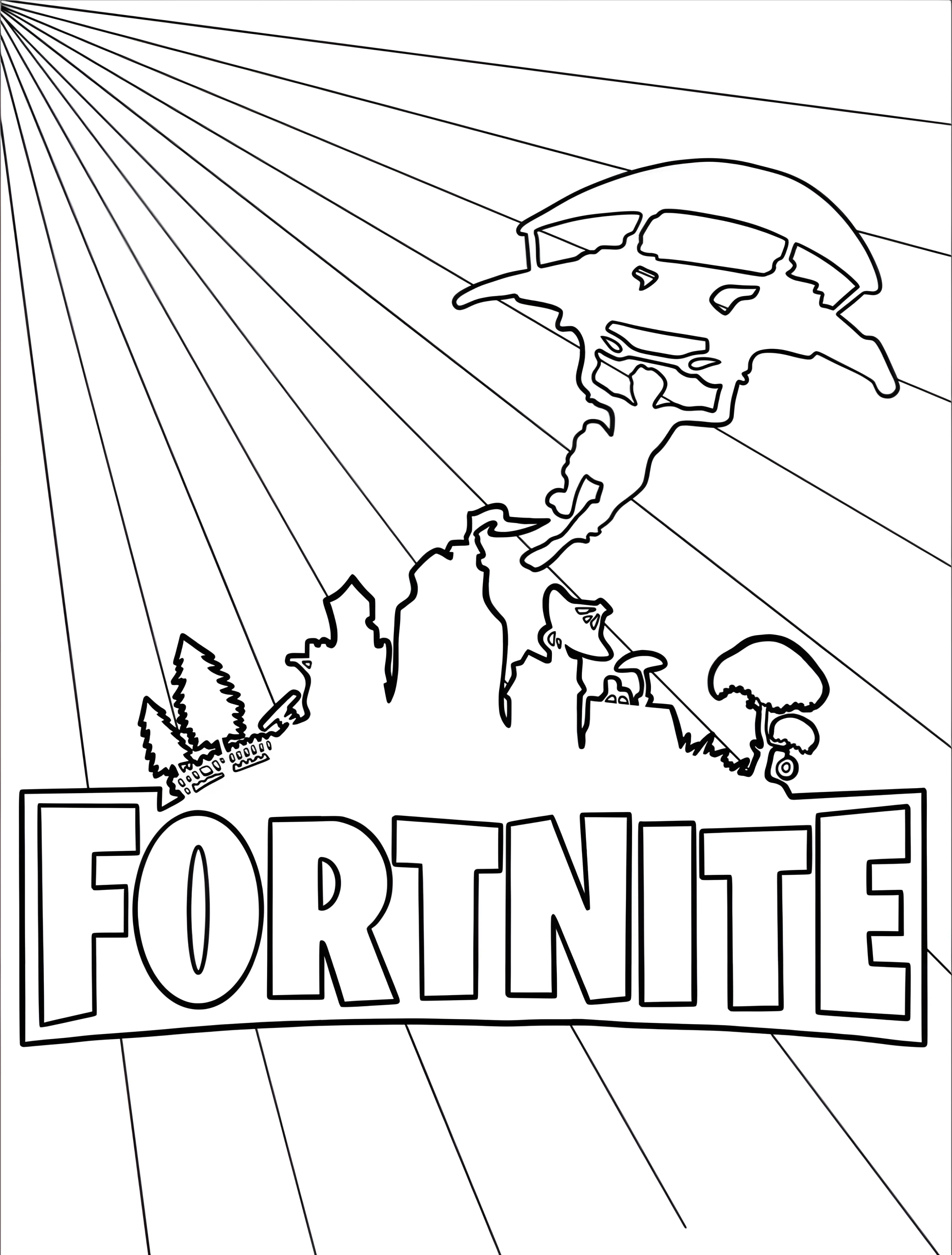 Логотип Fortnite для раскрашивания №6415. Раскраски из игр. Фортнайт (Fortnite).