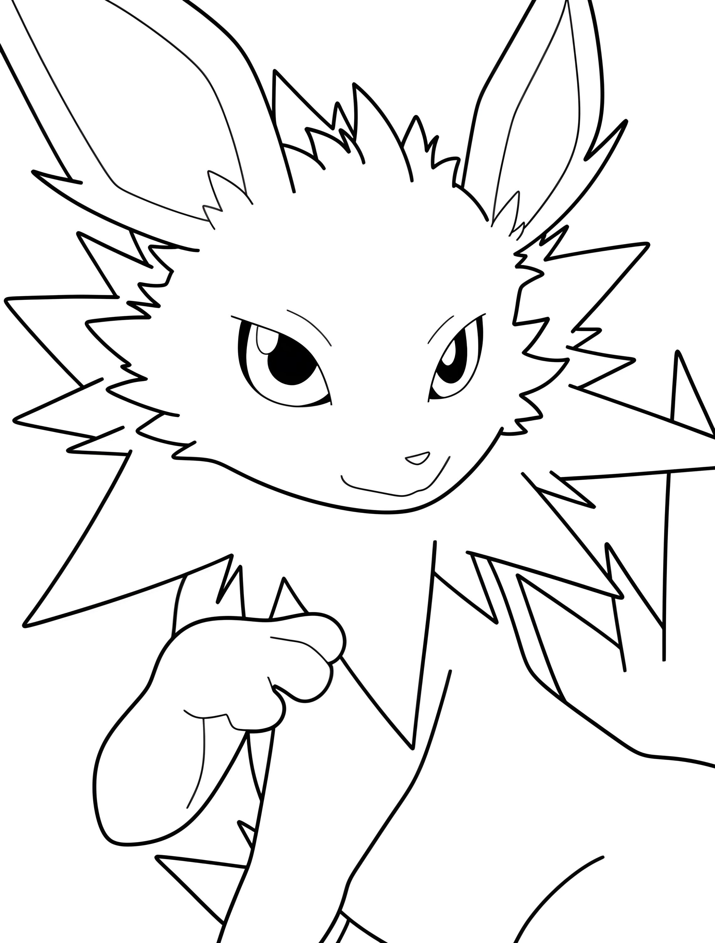 Забавный Jolteon для раскрашивания детьми №6688. Раскраски из игр. Джолтеон (Jolteon).