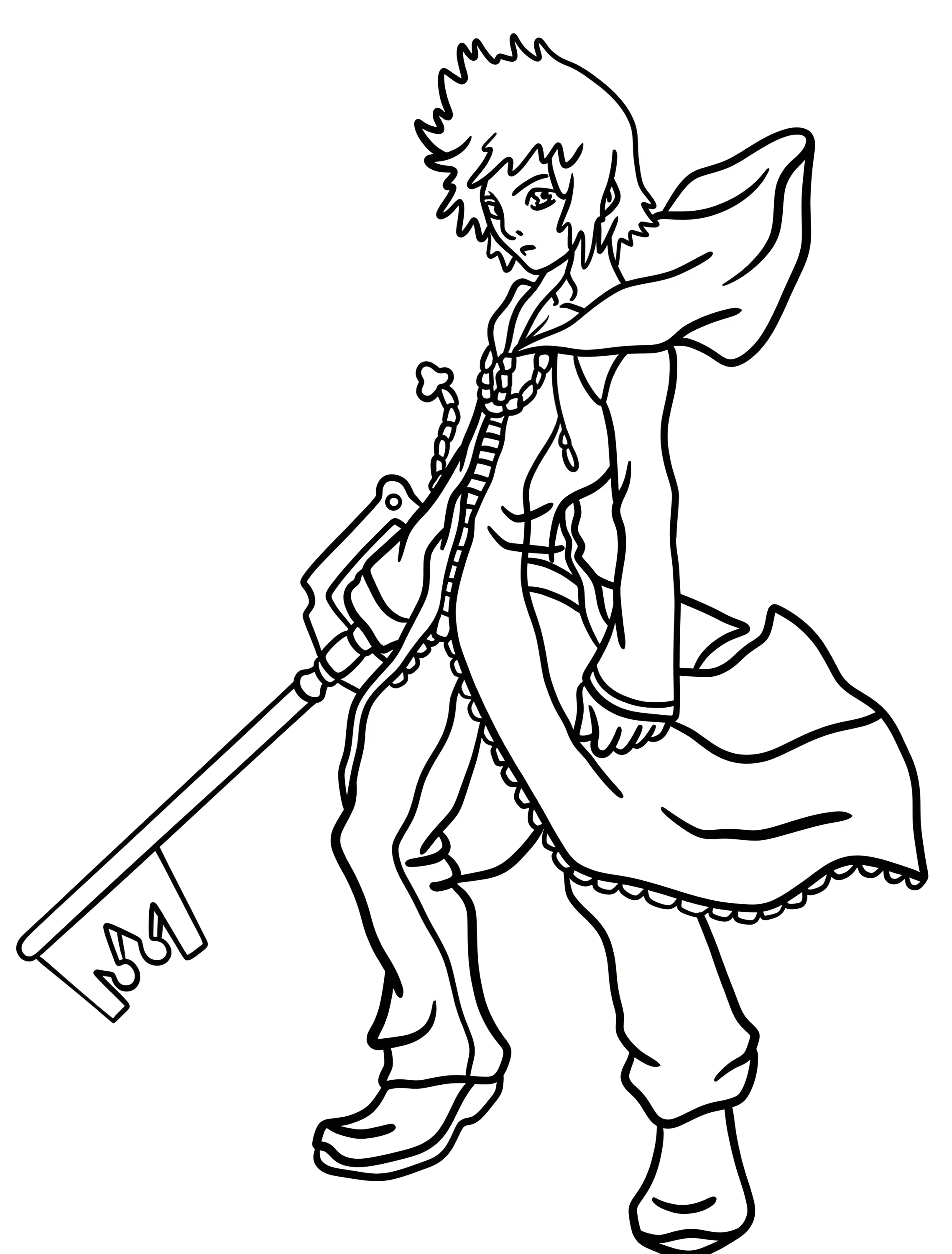 Персонаж Roxas из Kingdom Hearts для детей №6705. Раскраски из игр. Королевство Сердец (Kingdom Hearts).