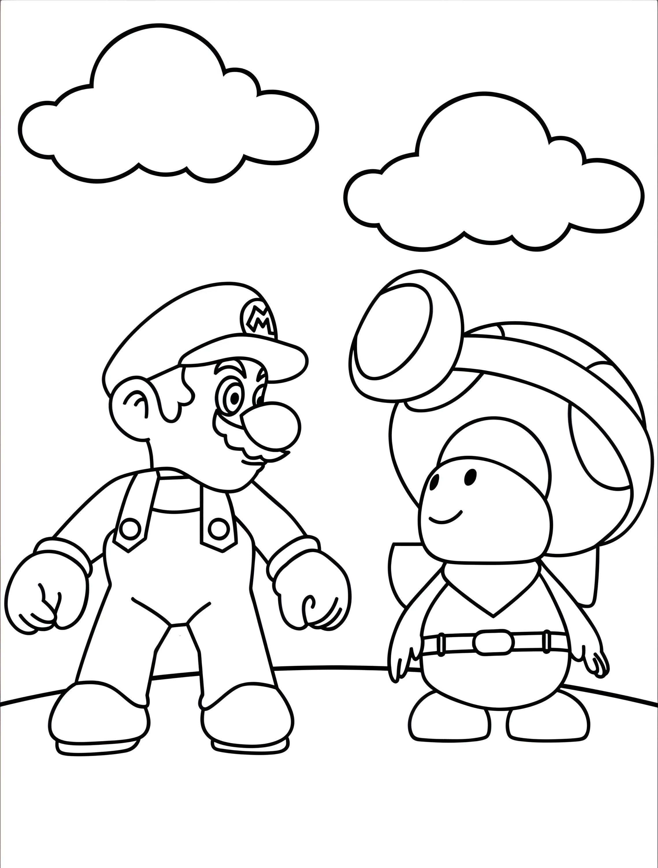 Марио и Тоад для детей №6921. Раскраски из игр. Марио (Mario).