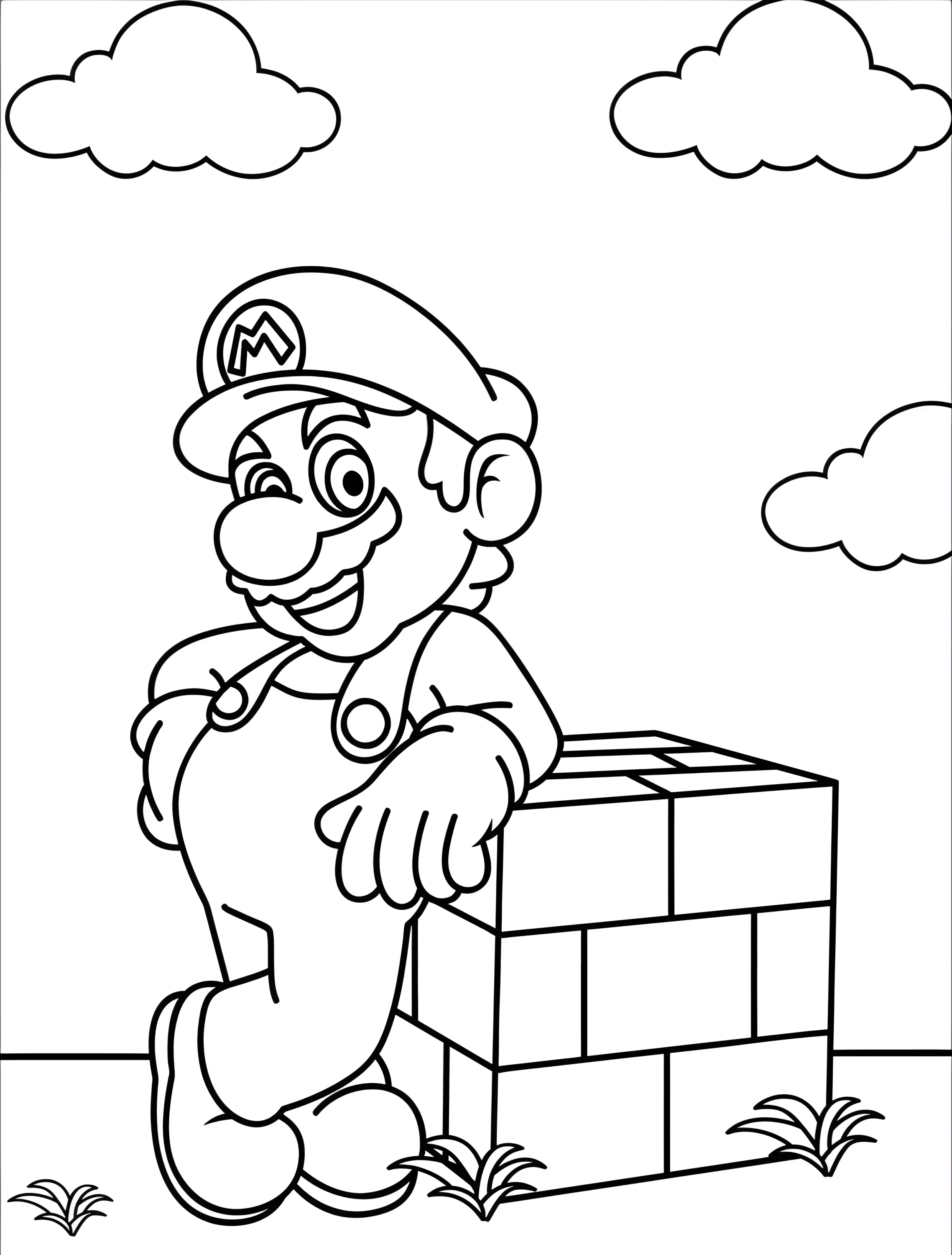 Марио для детей забавная раскраска №6922. Раскраски из игр. Марио (Mario).