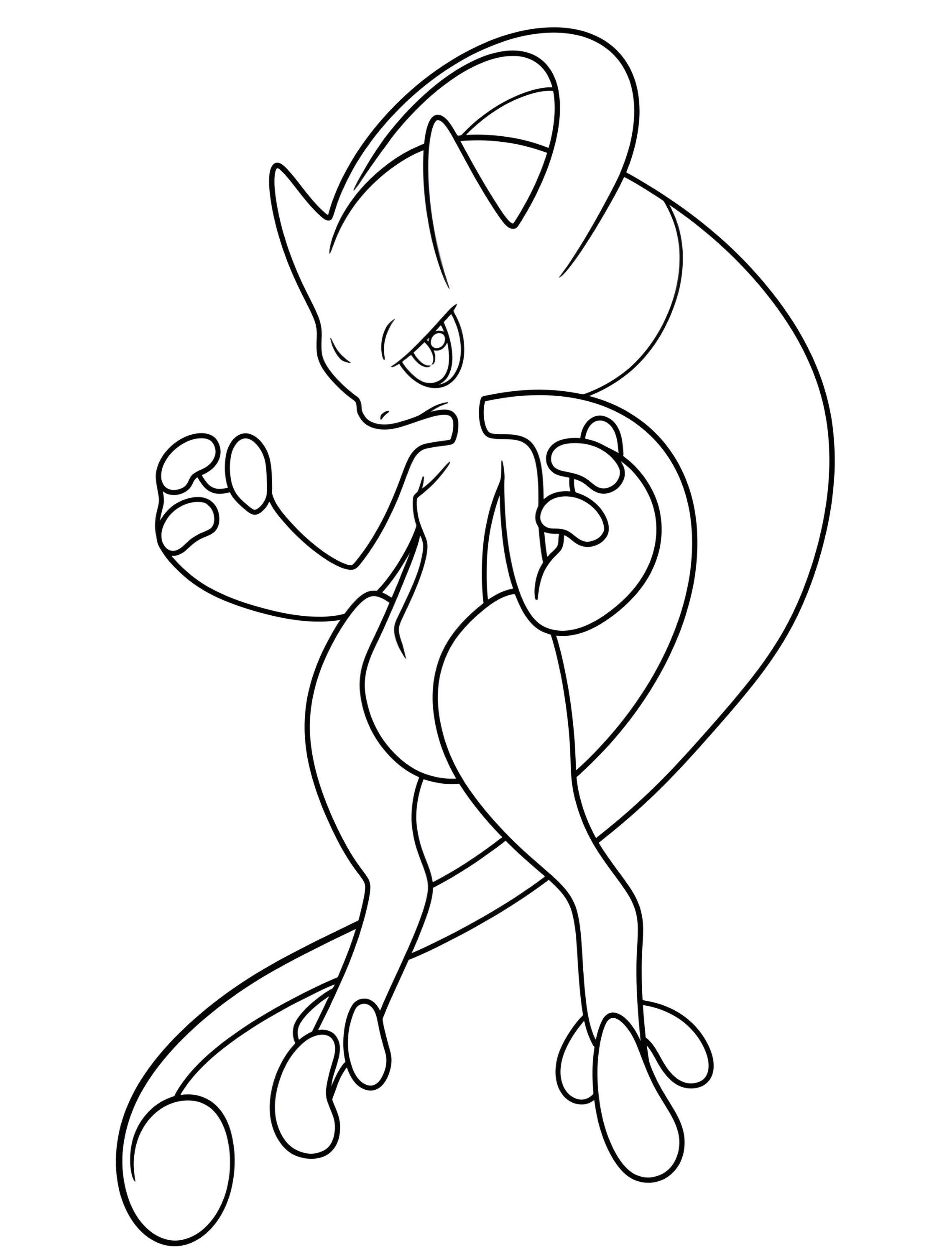Милый Мега Мьюту для детей №6970. Раскраски из игр. Мега Покемон (Mega Pokemon).