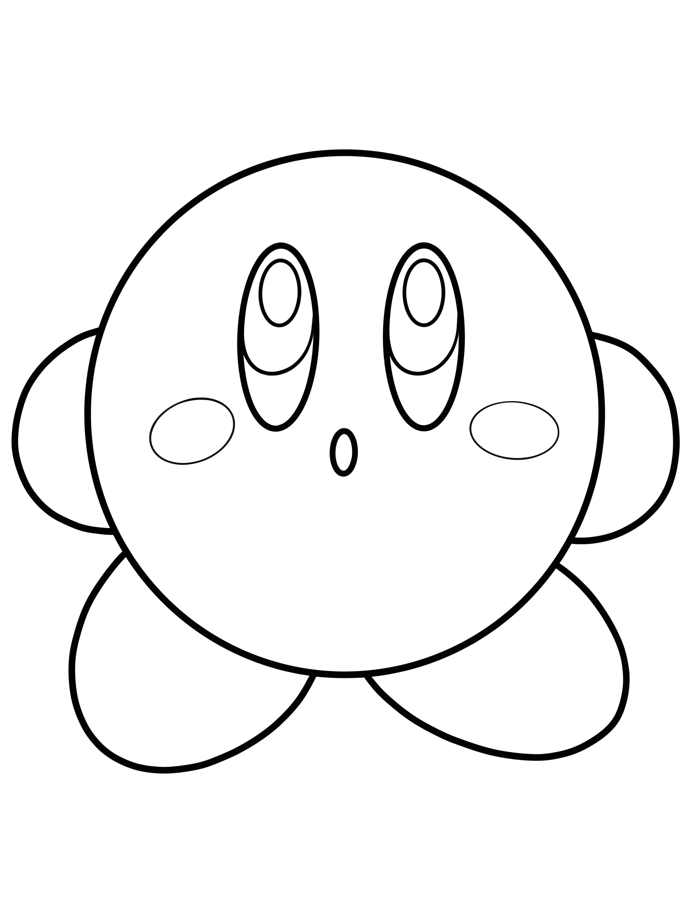Милый персонаж Кирби для детей №6735. Раскраски из игр. Кирби (Kirby).