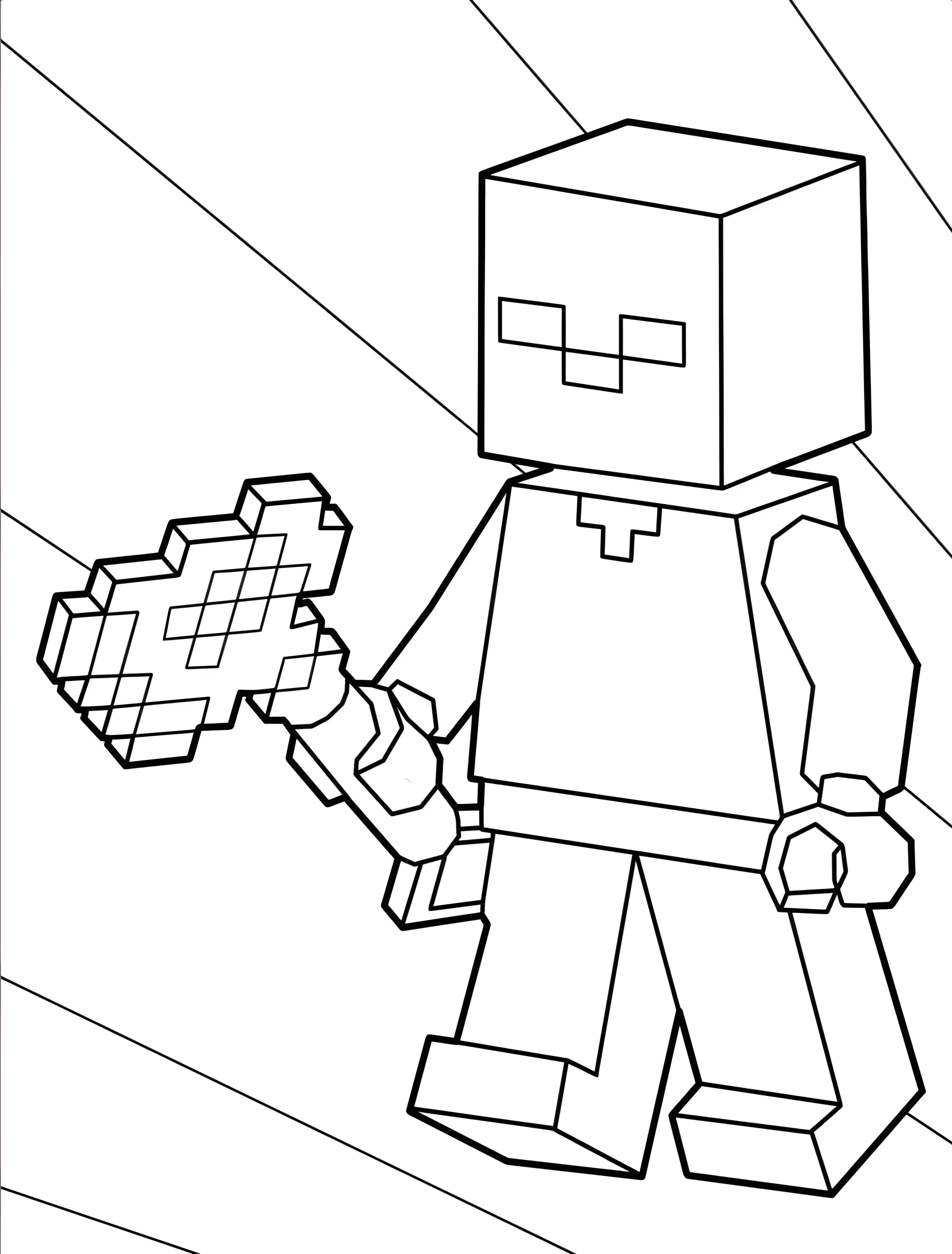 Герой Майнкрафт Стив для детей №7056. Раскраски из игр. Майнкрафт (Minecraft).