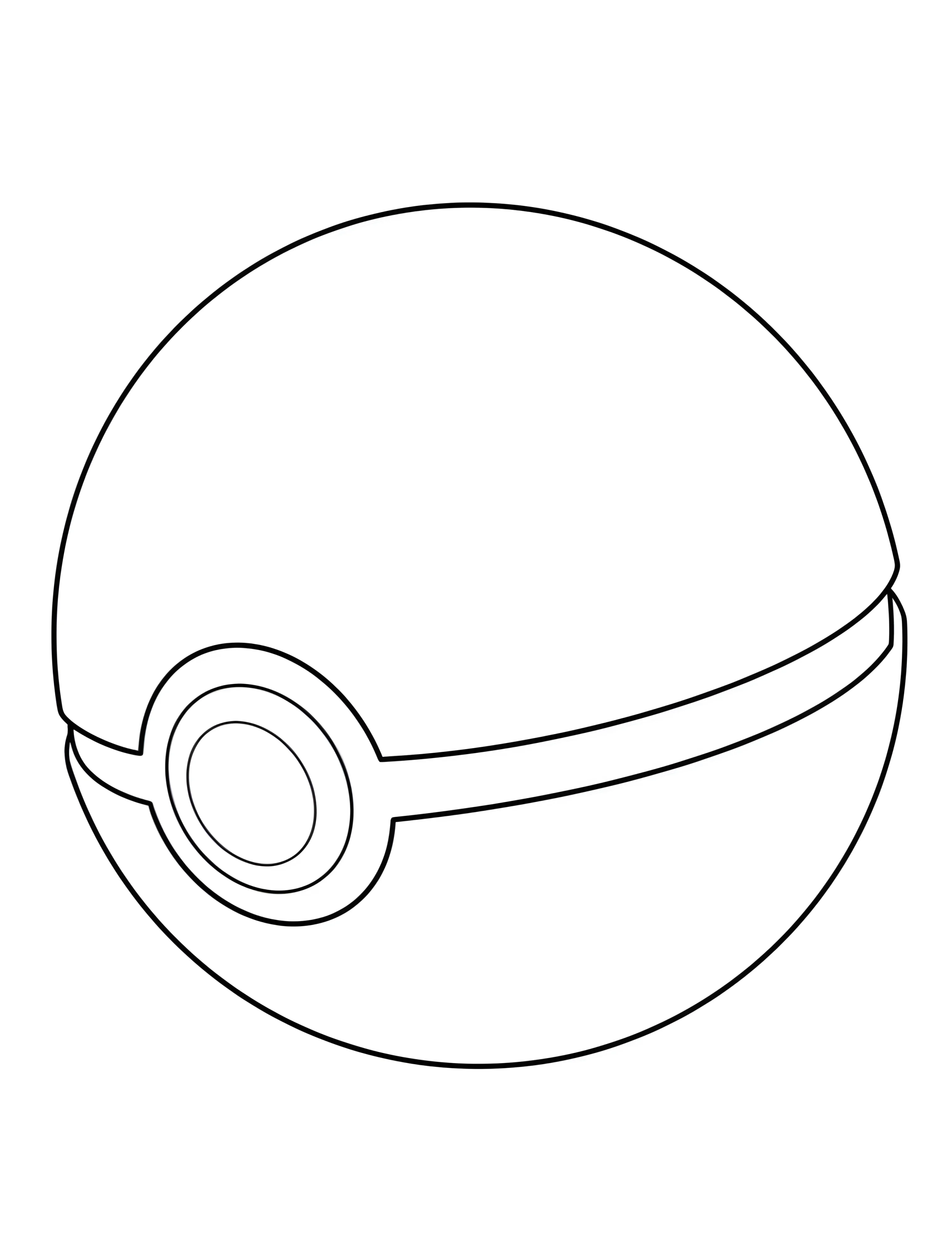 Покебол для детей для раскрашивания №7274. Раскраски из игр. Покебол (Pokeball).