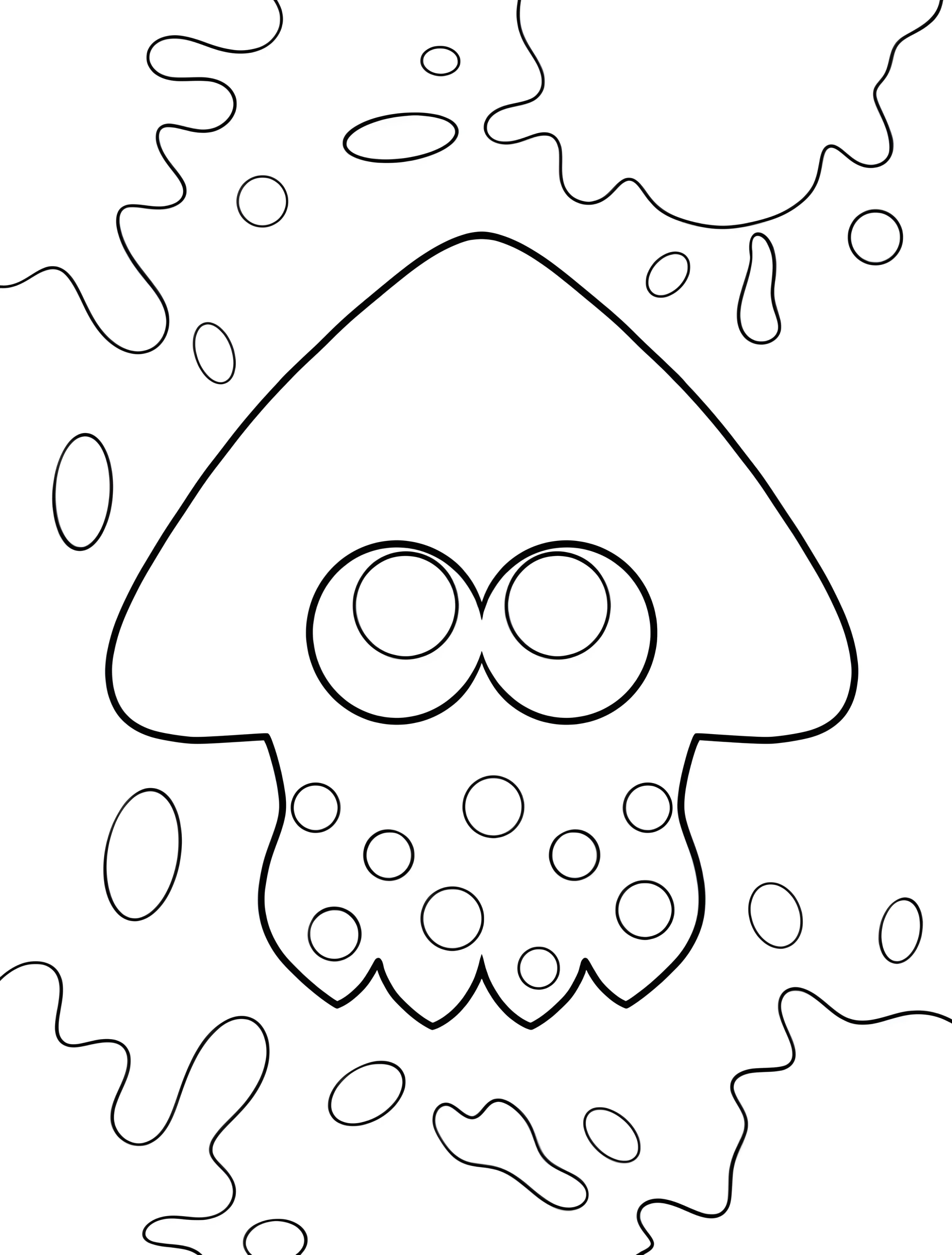 Милый осьминог для малышей №7825. Раскраски из игр. Сплатун (Splatoon).