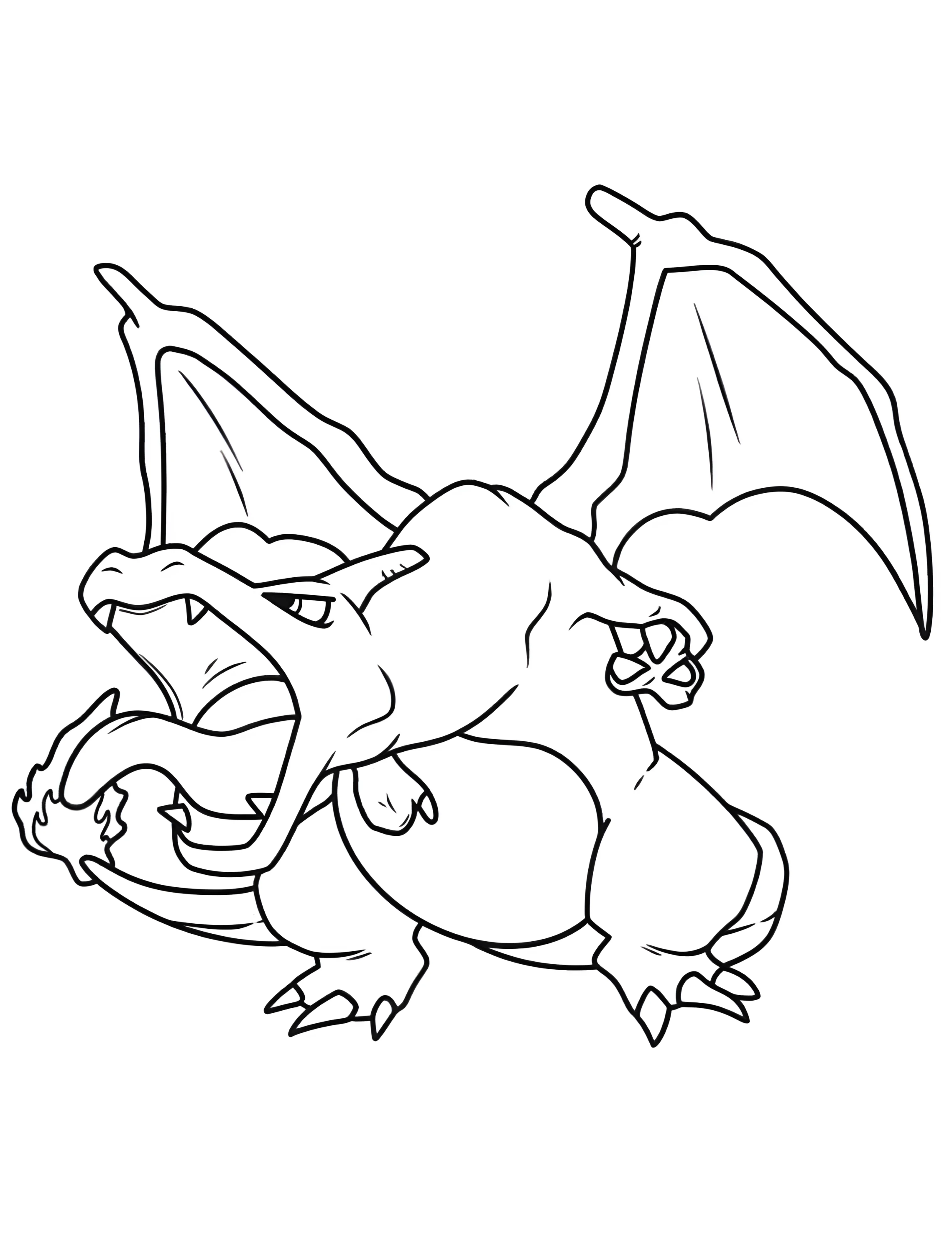Весёлый дракон Чар изанд для детей №7368. Раскраски из игр. Покемон (Pokemon).