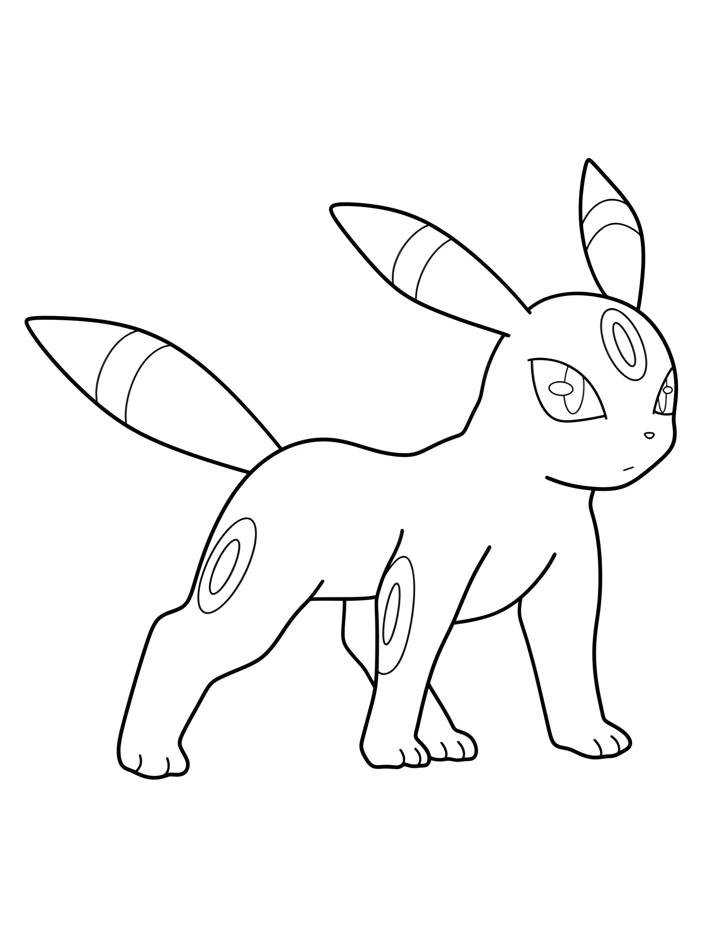 Милый Умбреон для раскрашивания №8117. Раскраски из игр. Амбреон (Umbreon).