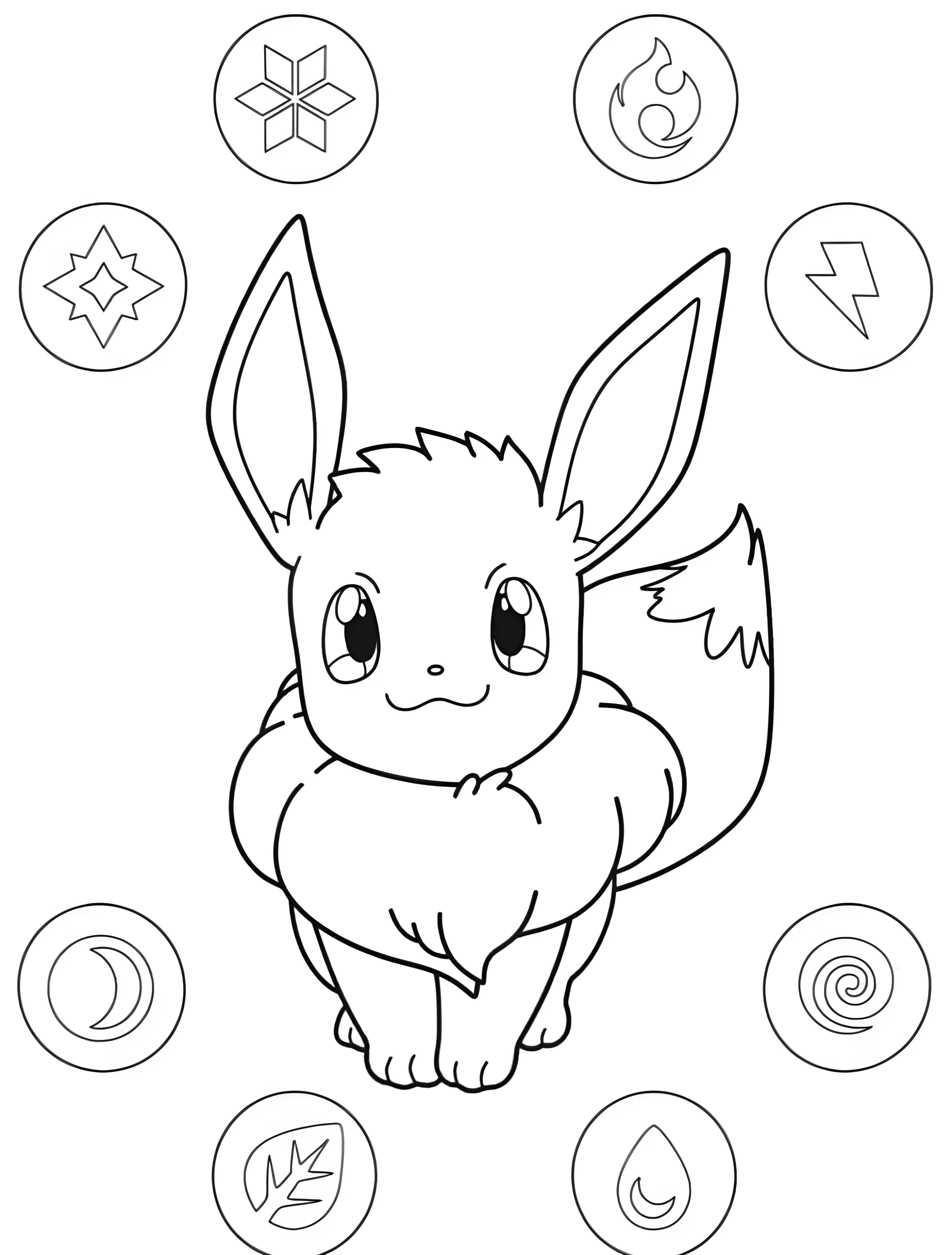 Милый Пикачу для самых маленьких №7371. Раскраски из игр. Покемон (Pokemon).