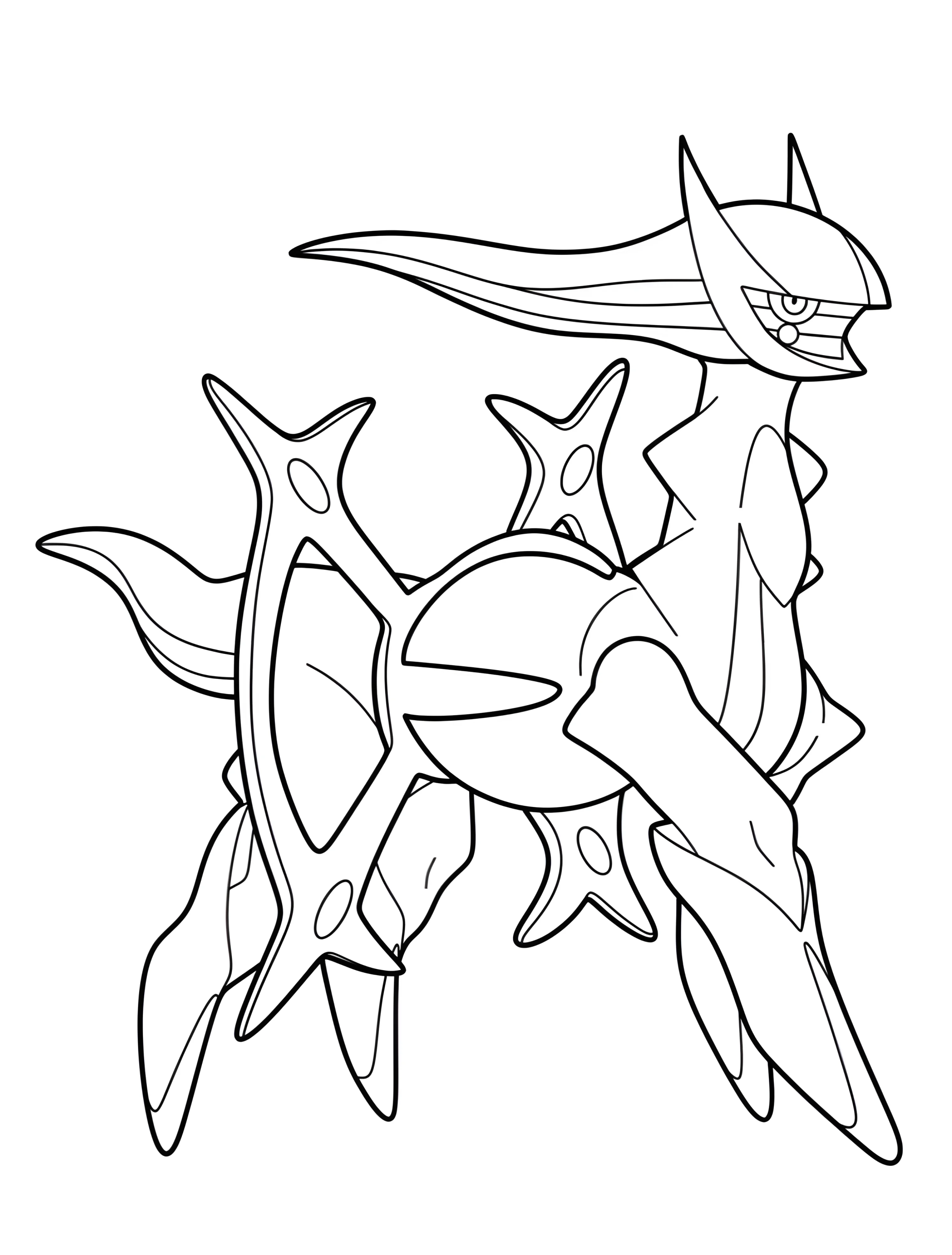 Загадочный арсеус для детей №6055. Раскраски из игр. Аркеус (Arceus).