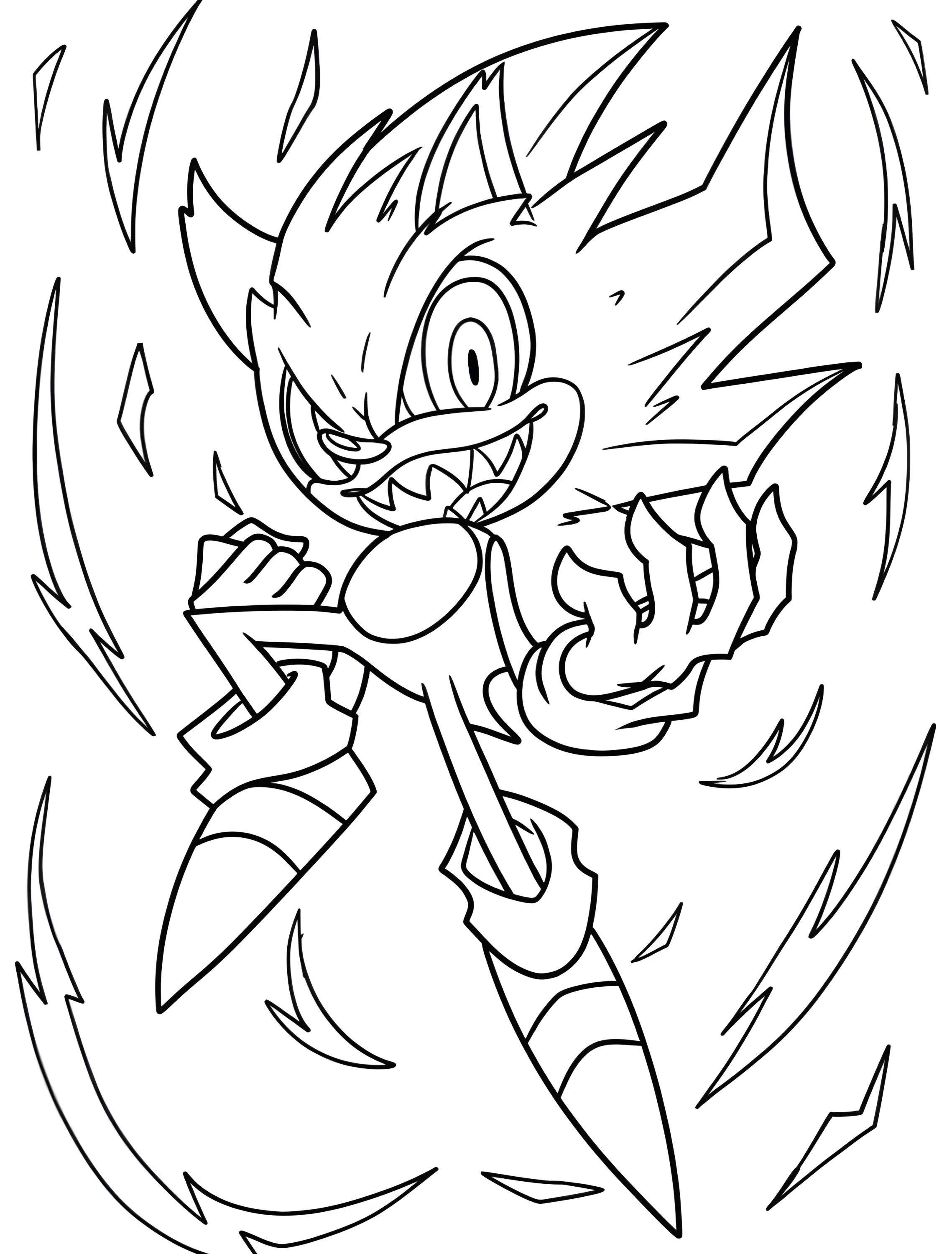 Соник Супер Злой Ёж для детей №7991. Раскраски из игр. Супер Соник (Super Sonic).