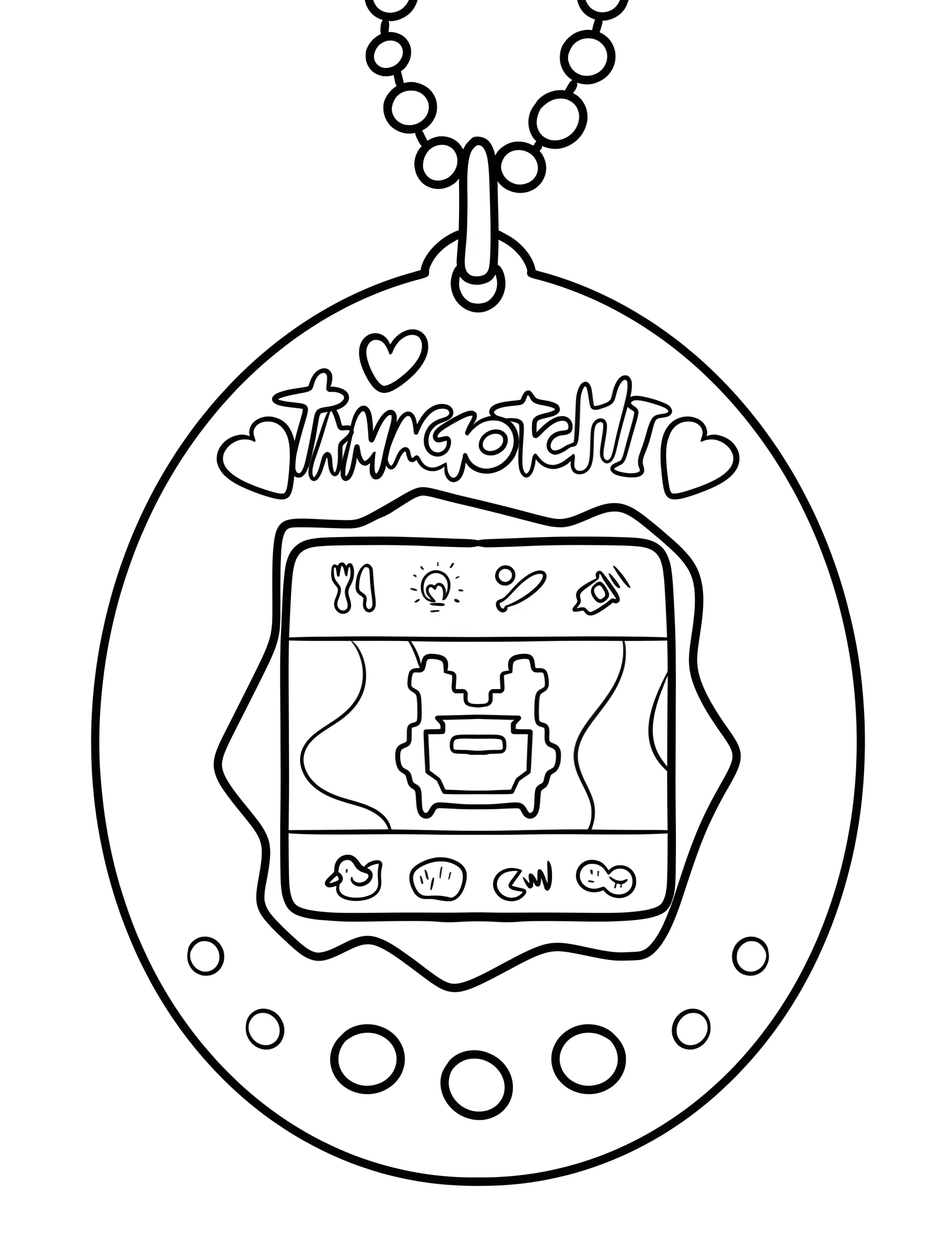 Милый тамагочи для детей №8051. Раскраски из игр. Тамагочи (Tamagotchi).