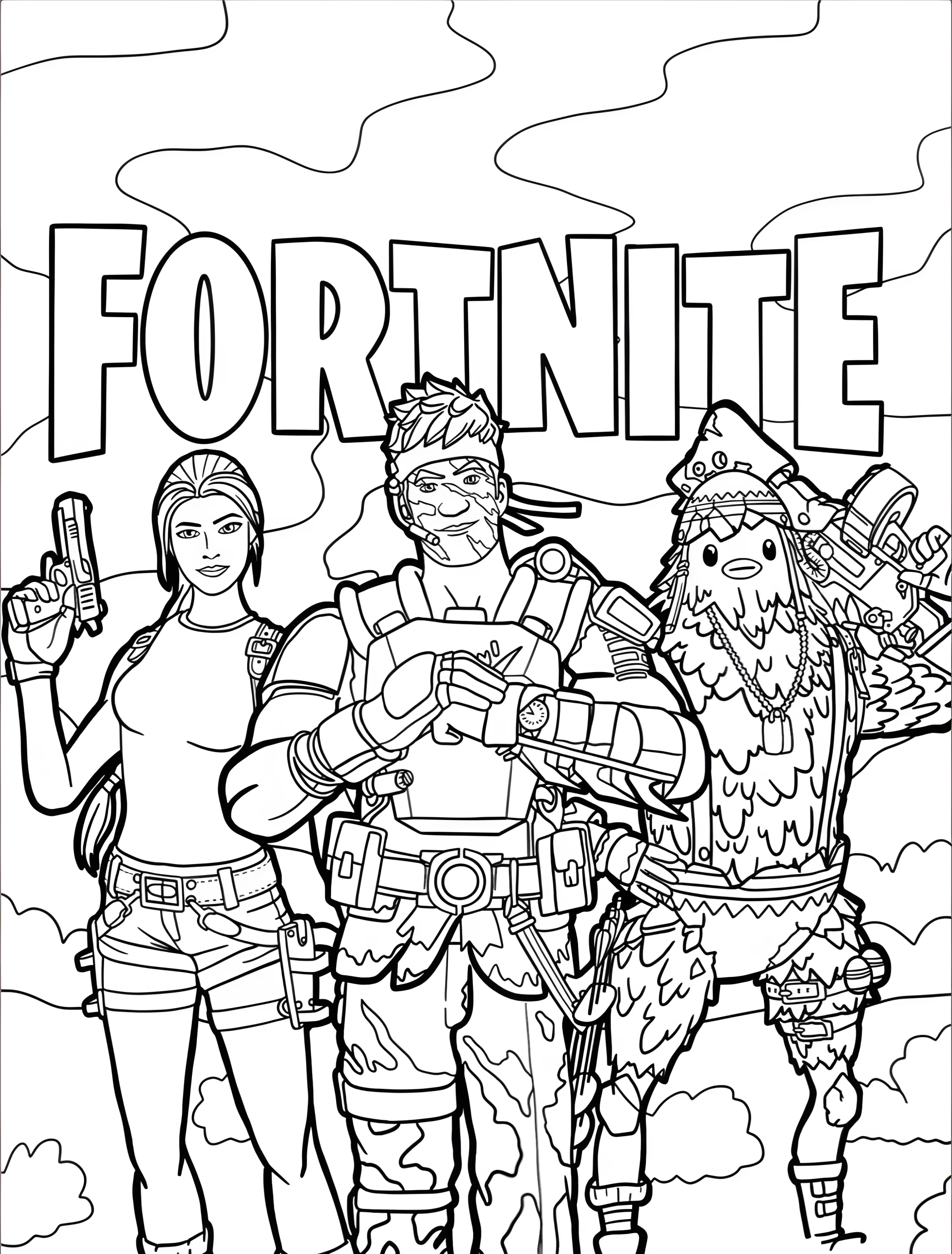 Персонажи Fortnite для детей №6428. Раскраски из игр. Фортнайт (Fortnite).