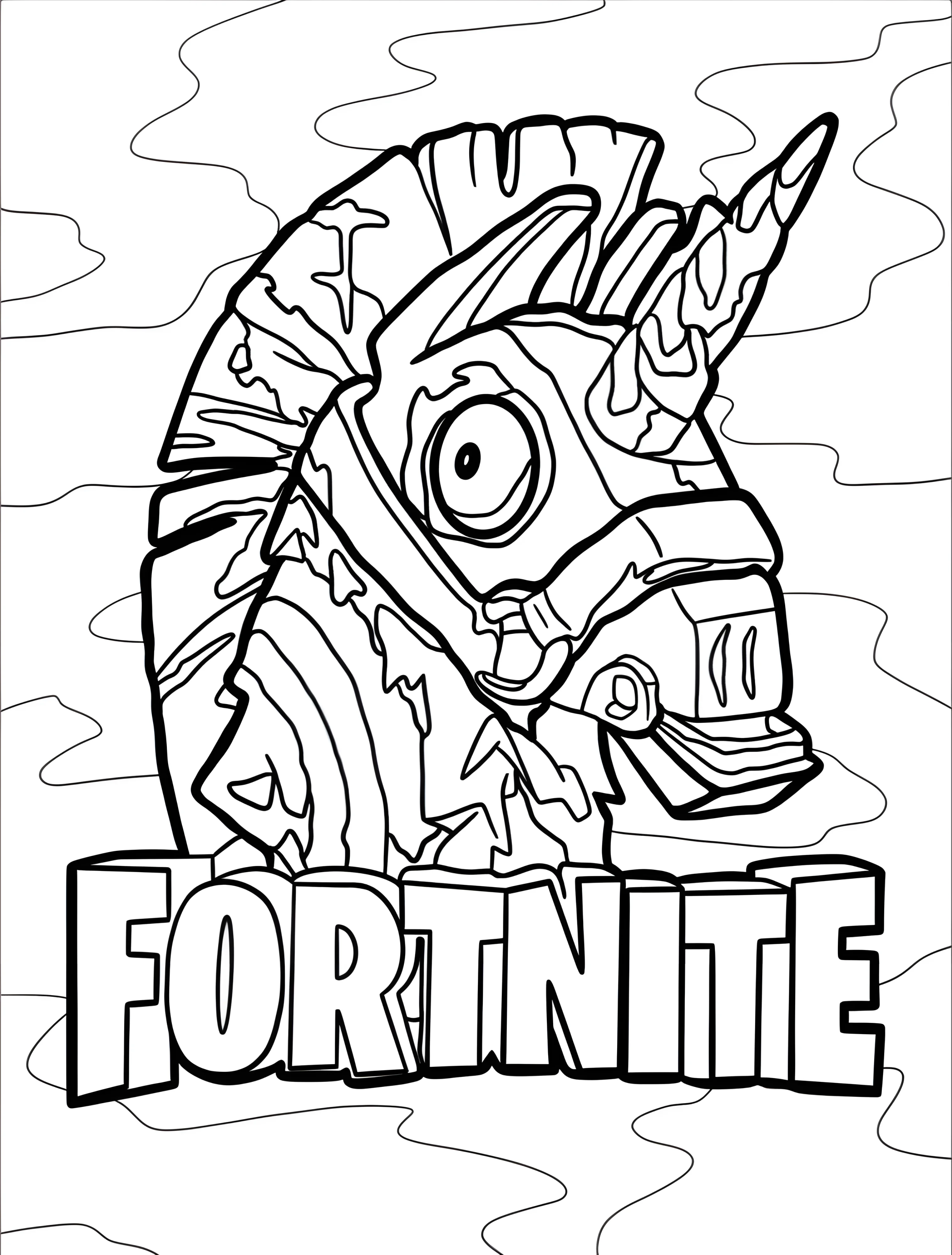 Забавный лама из Фортнайт для детей №6446. Раскраски из игр. Фортнайт (Fortnite).