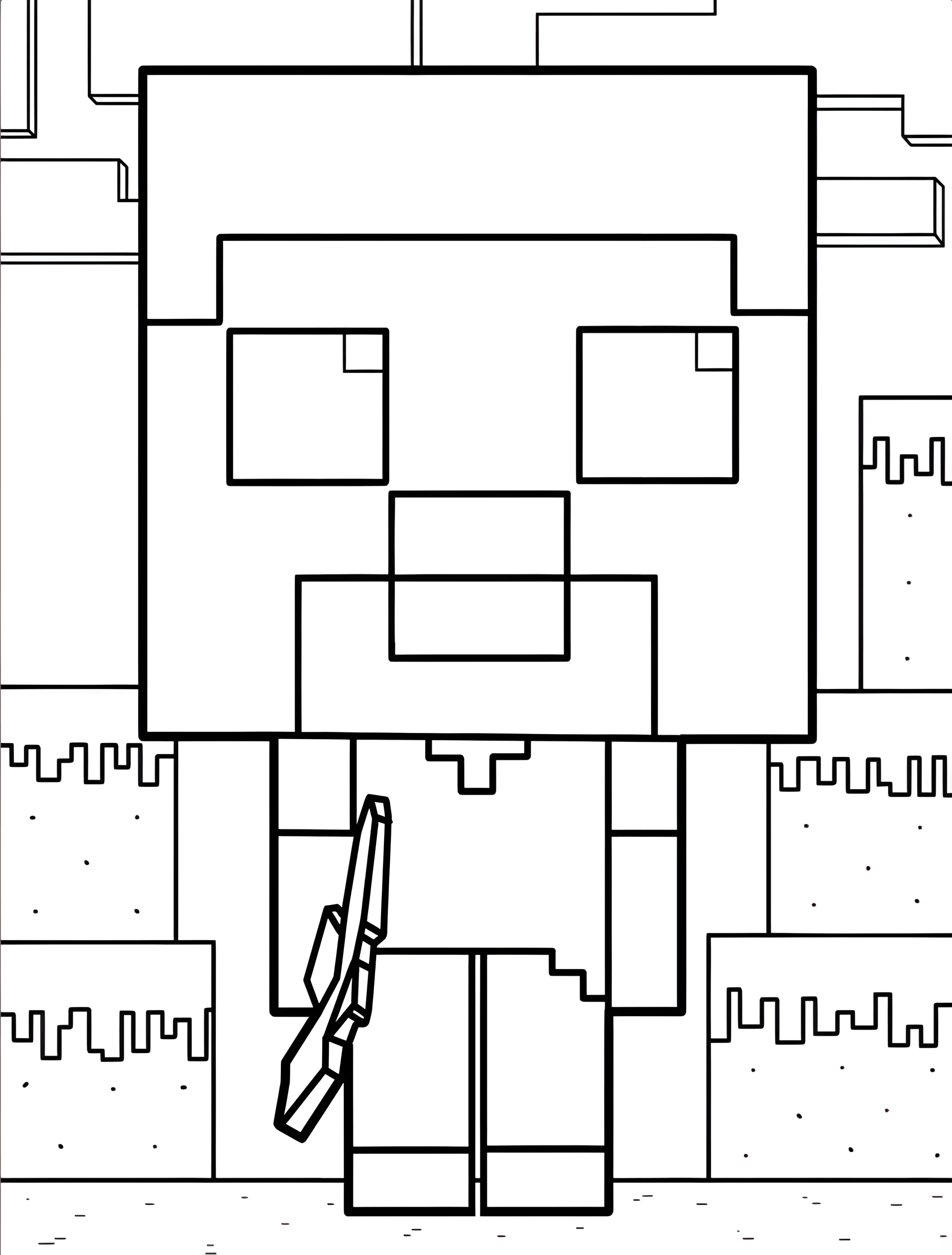 Стив из Майнкрафт с киркой для детей №7057. Раскраски из игр. Майнкрафт (Minecraft).