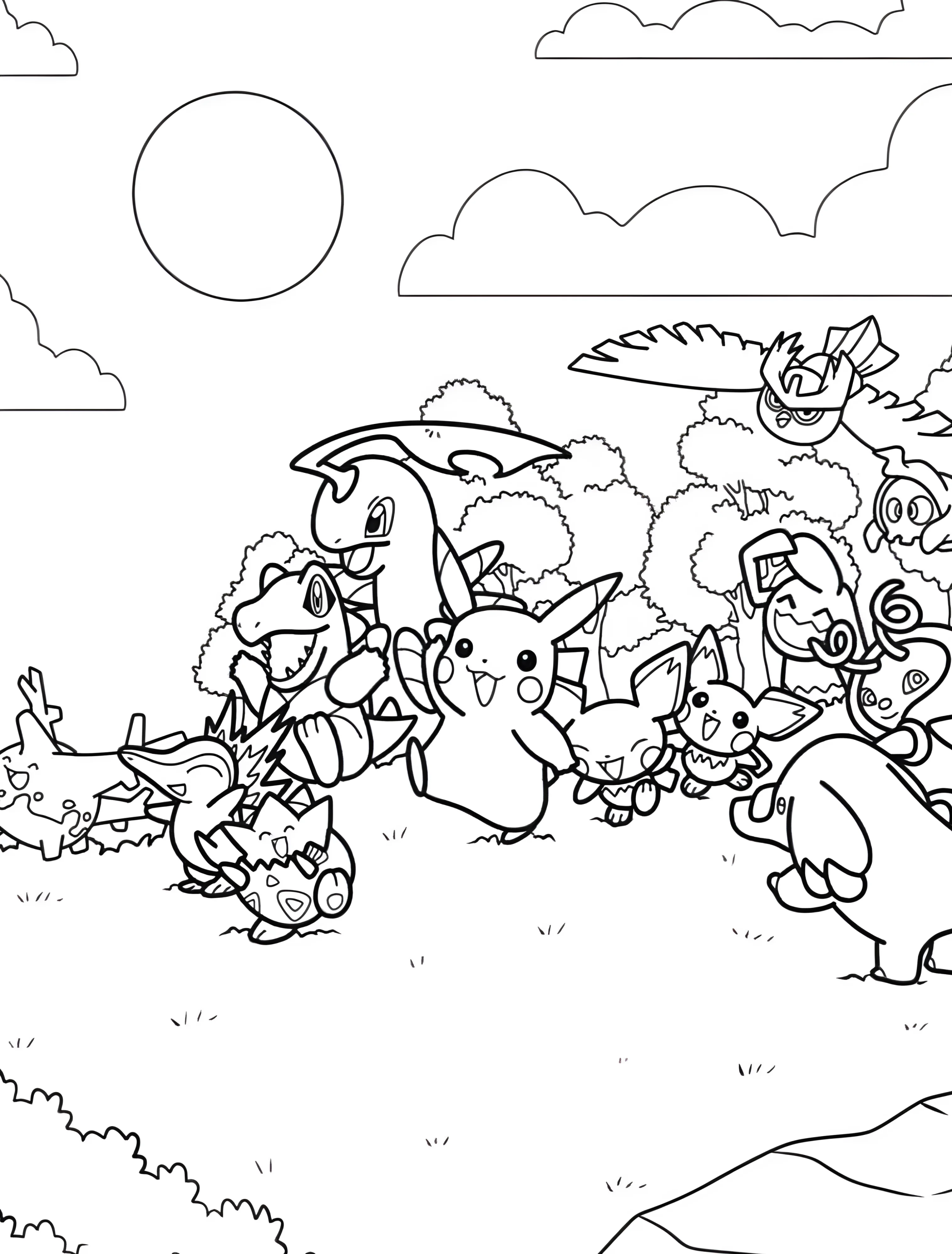 Веселые покемоны для творчества №7379. Раскраски из игр. Покемон (Pokemon).