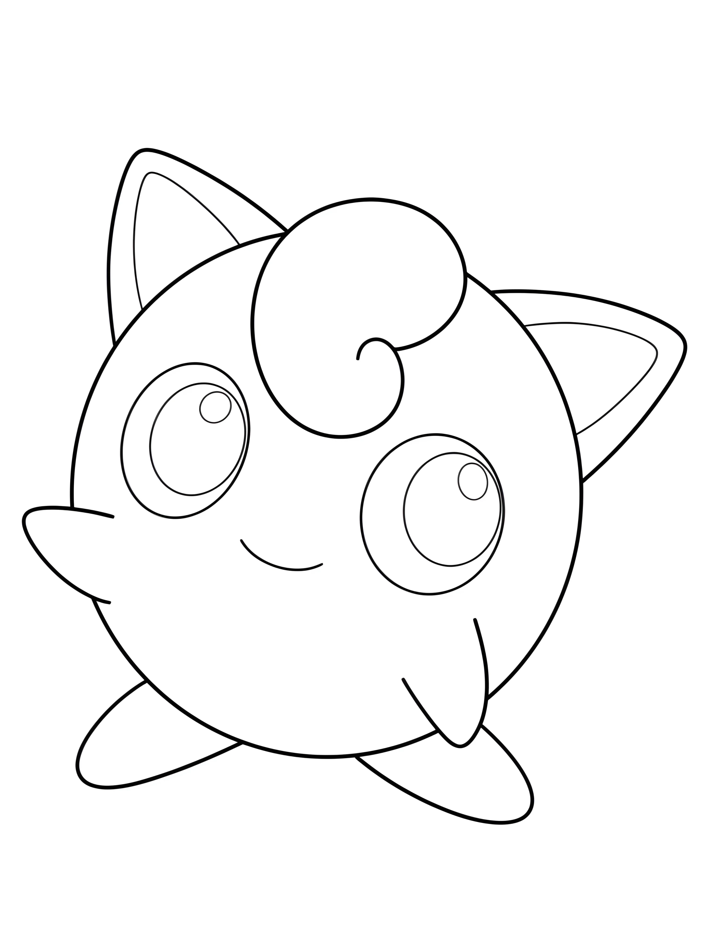 Милый Jigglypuff машет лапкой для детей №6675. Раскраски из игр. Джигглипафф (Jigglypuff).