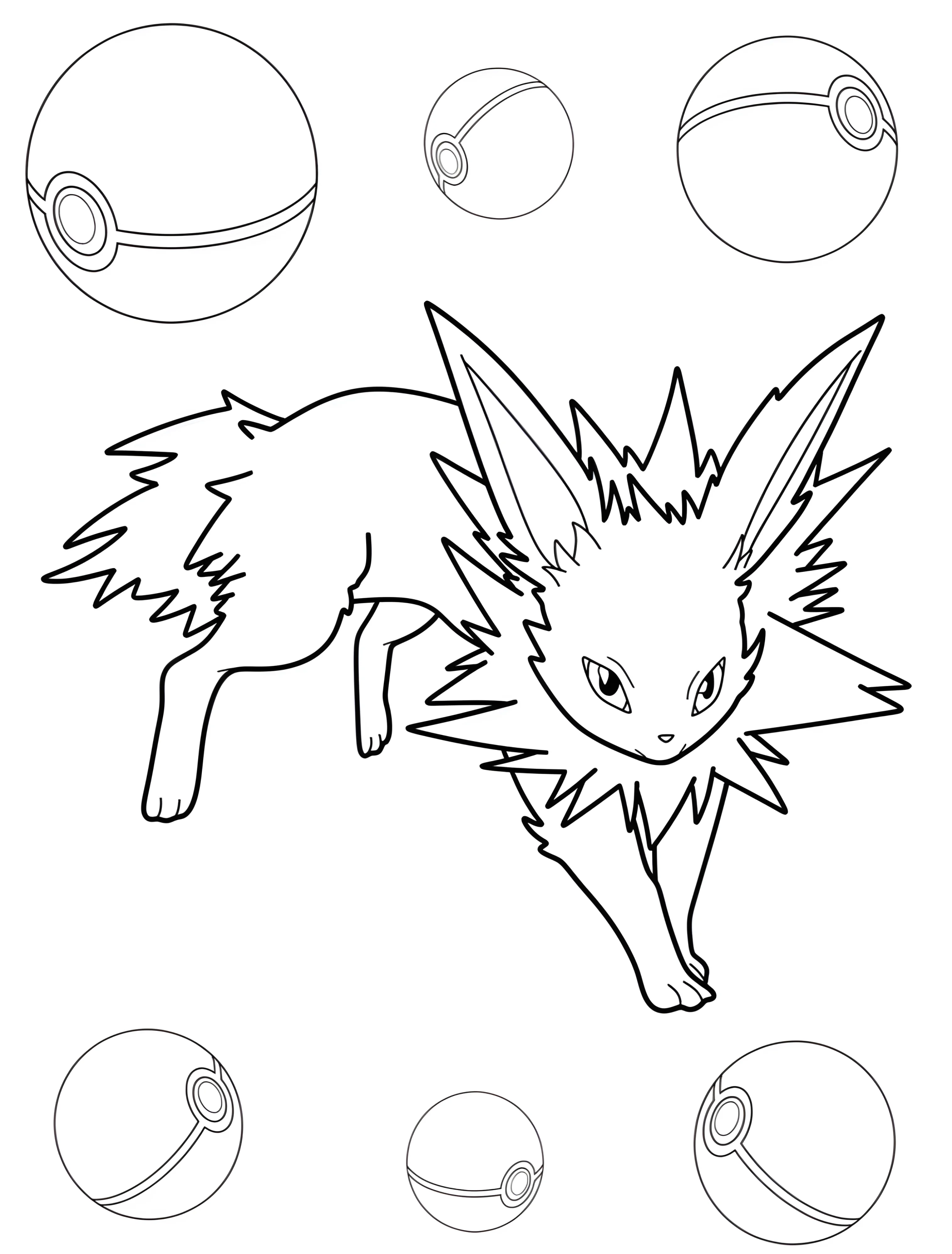 Весёлый Jolteon для детей №6695. Раскраски из игр. Джолтеон (Jolteon).