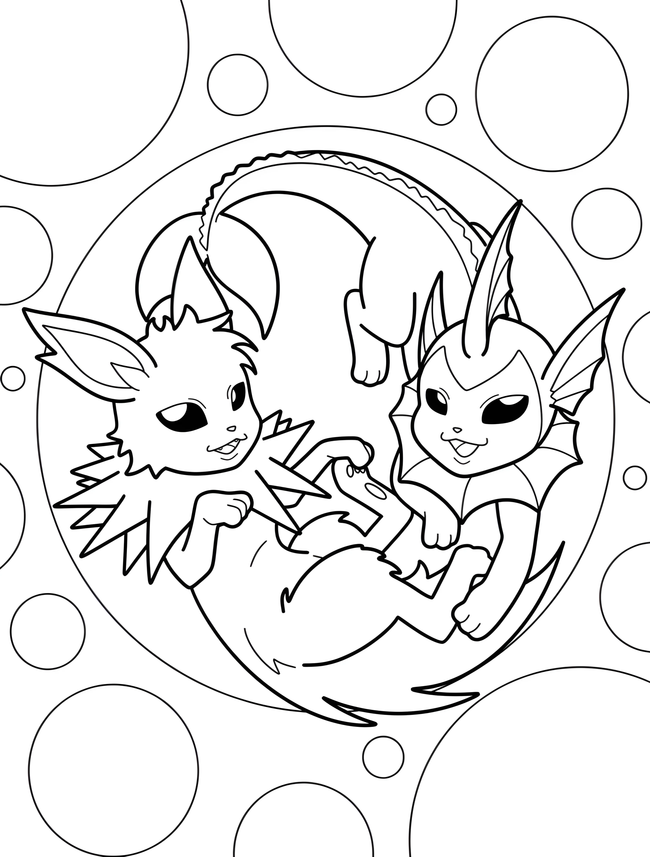 Веселые покемоны для детей №6697. Раскраски из игр. Джолтеон (Jolteon).