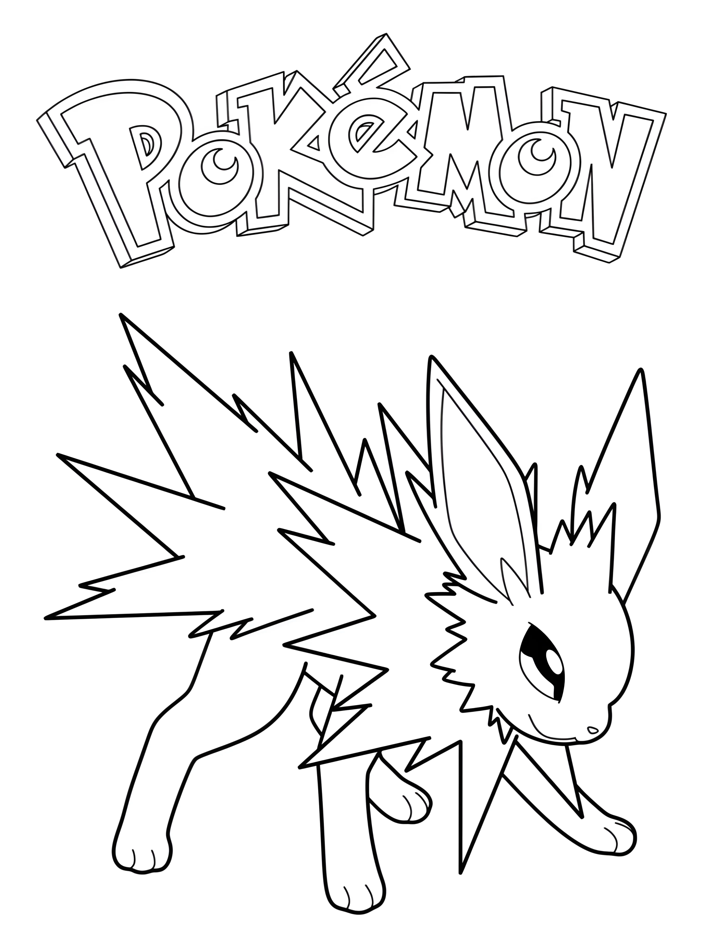 Покемон Электрический Лис для детей №6698. Раскраски из игр. Джолтеон (Jolteon).