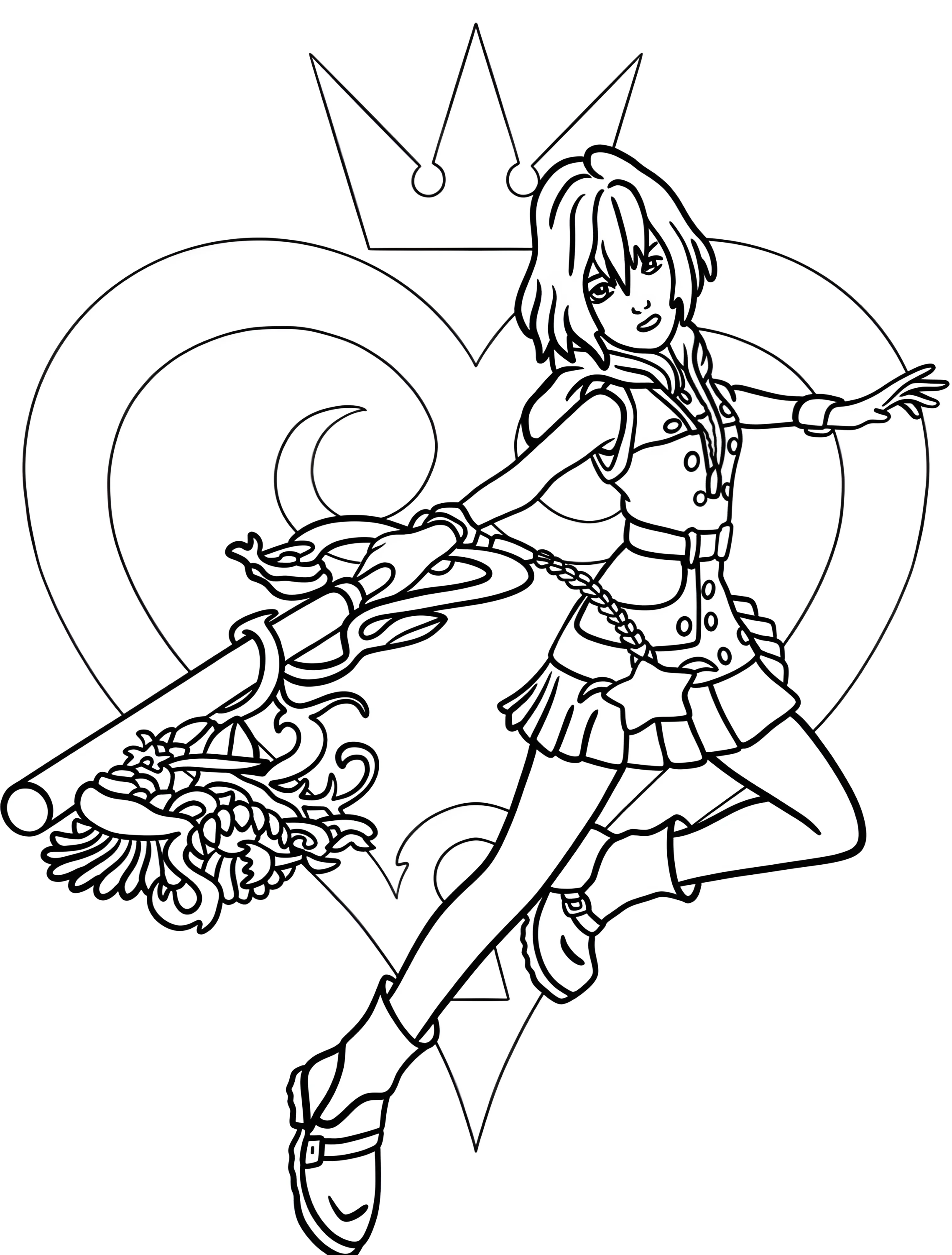 Каири с ключом-мечом для детей №6707. Раскраски из игр. Королевство Сердец (Kingdom Hearts).