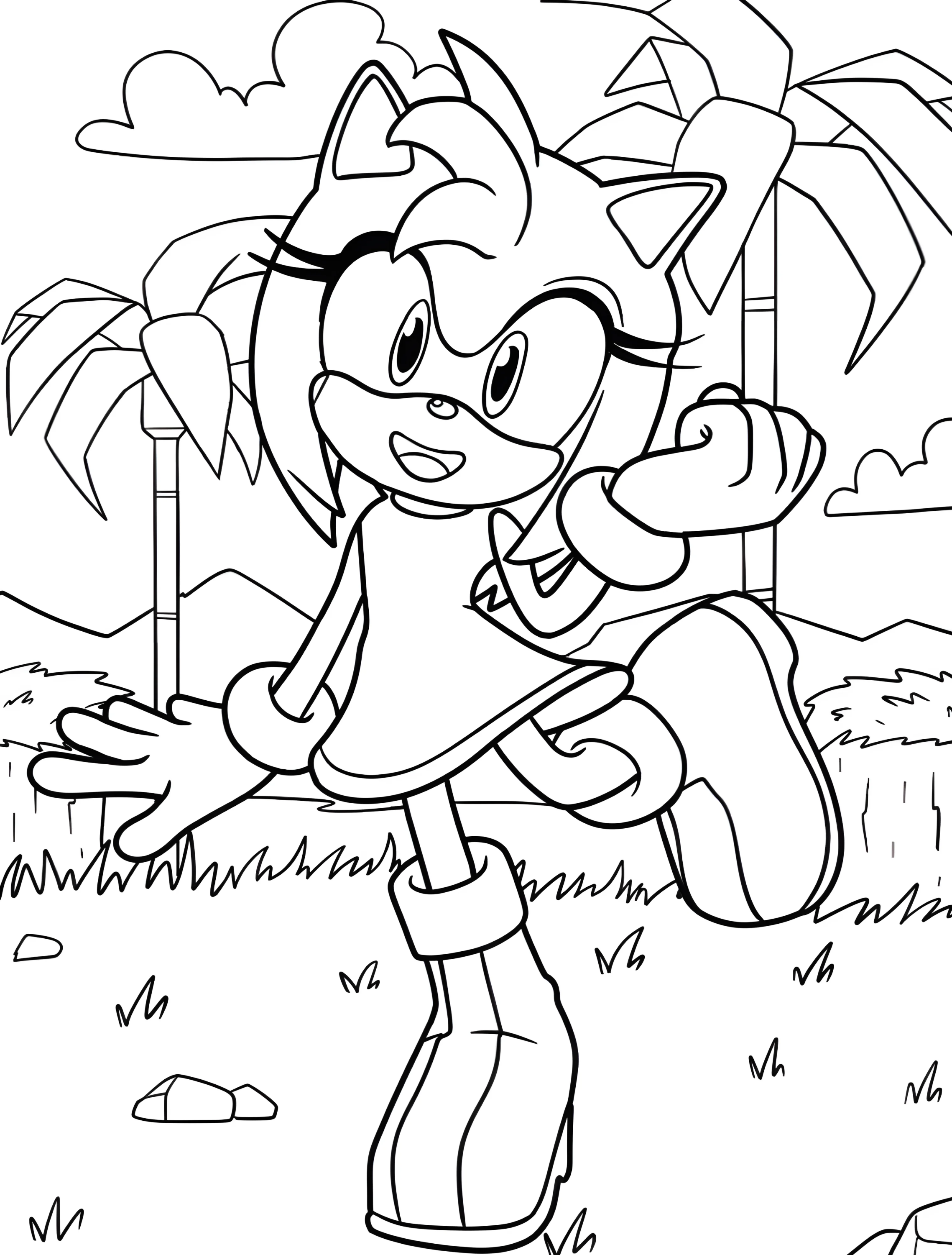 Милая Эми Роуз для детей №5995. Раскраски из игр. Эми Роуз (Amy Rose).