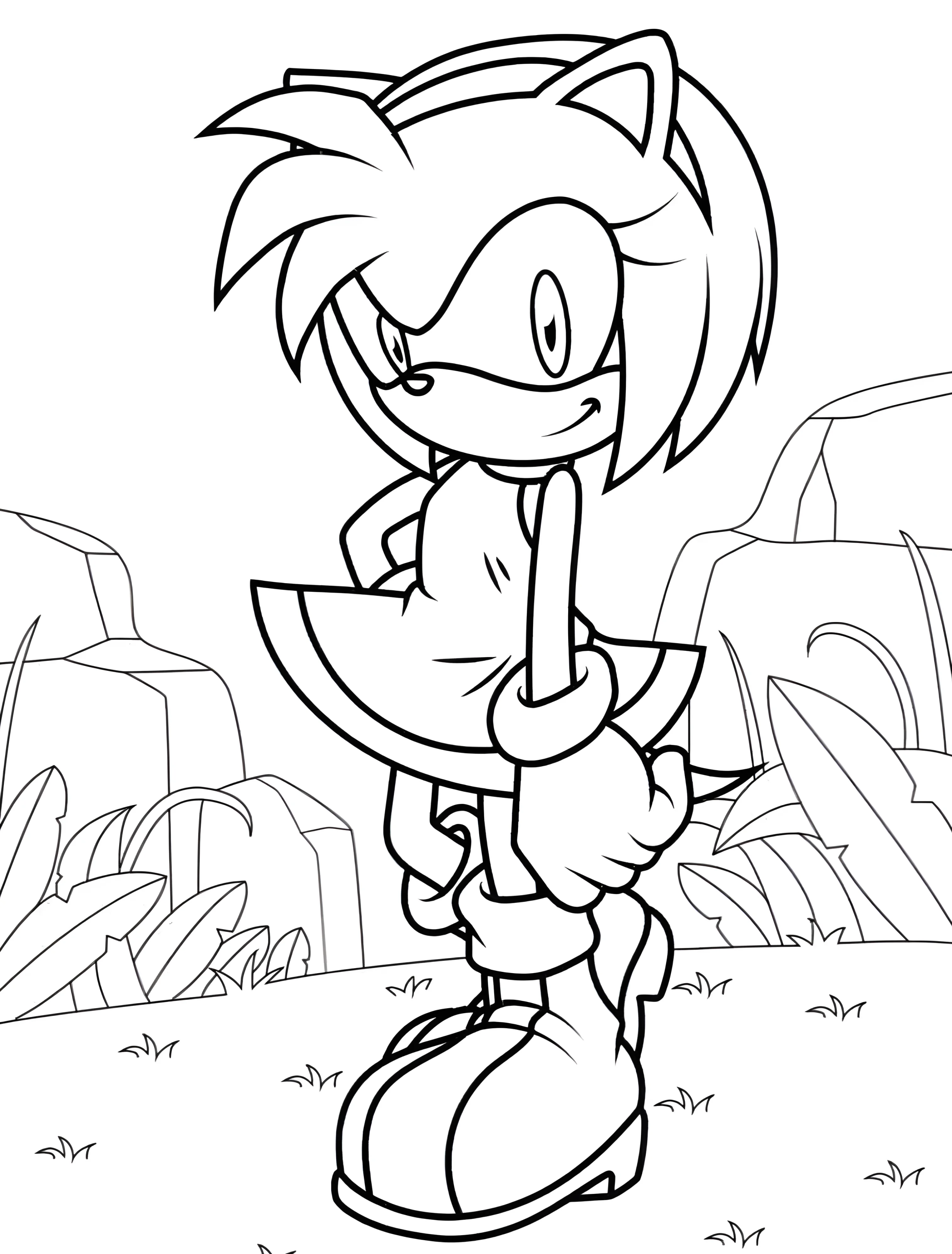 Милая Эми Роуз для детей №7761. Раскраски из игр. Соник (Sonic).
