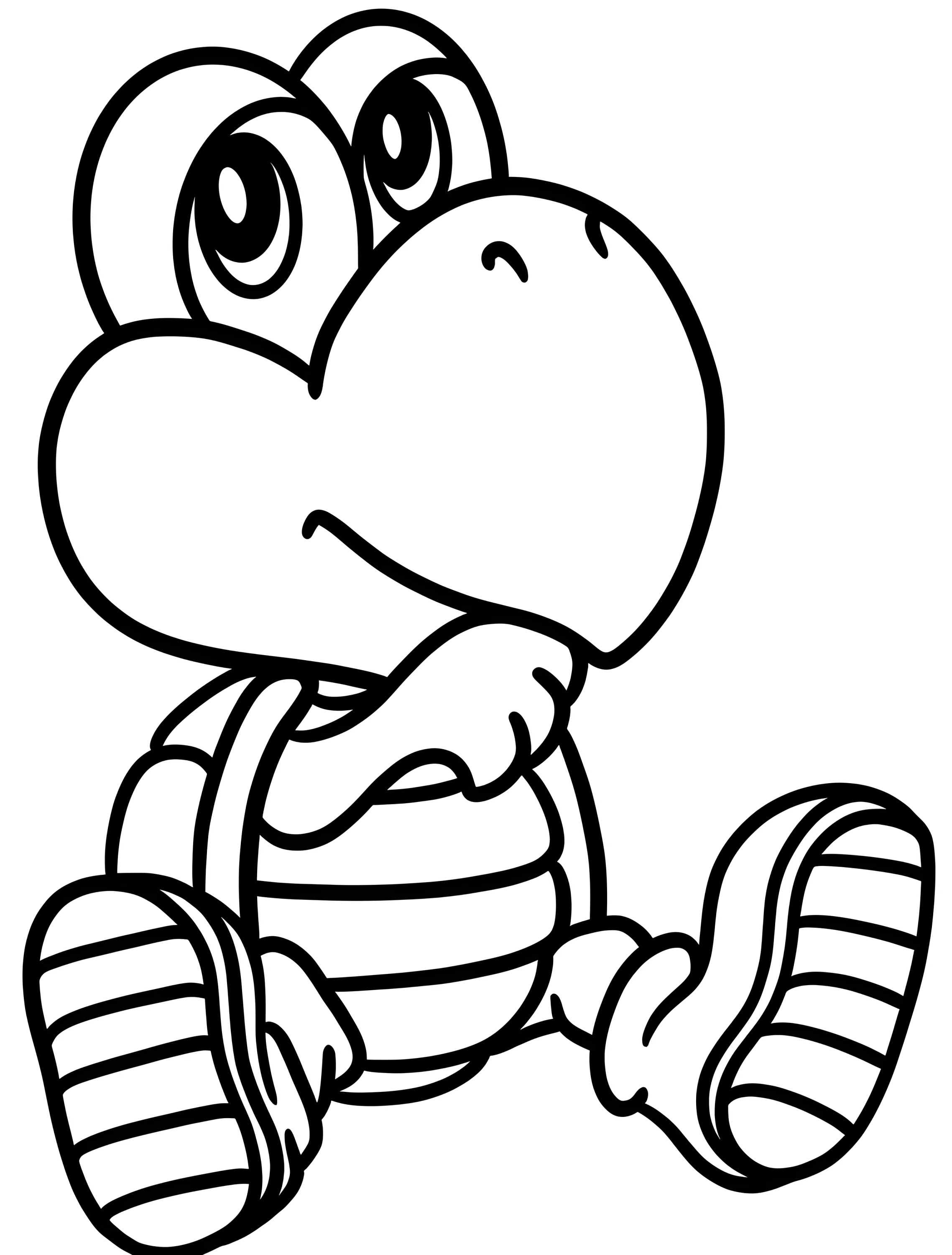 Милый детеныш Купа Трупа для малышей №6780. Раскраски из игр. Купа Трупа (Koopa Troopa).