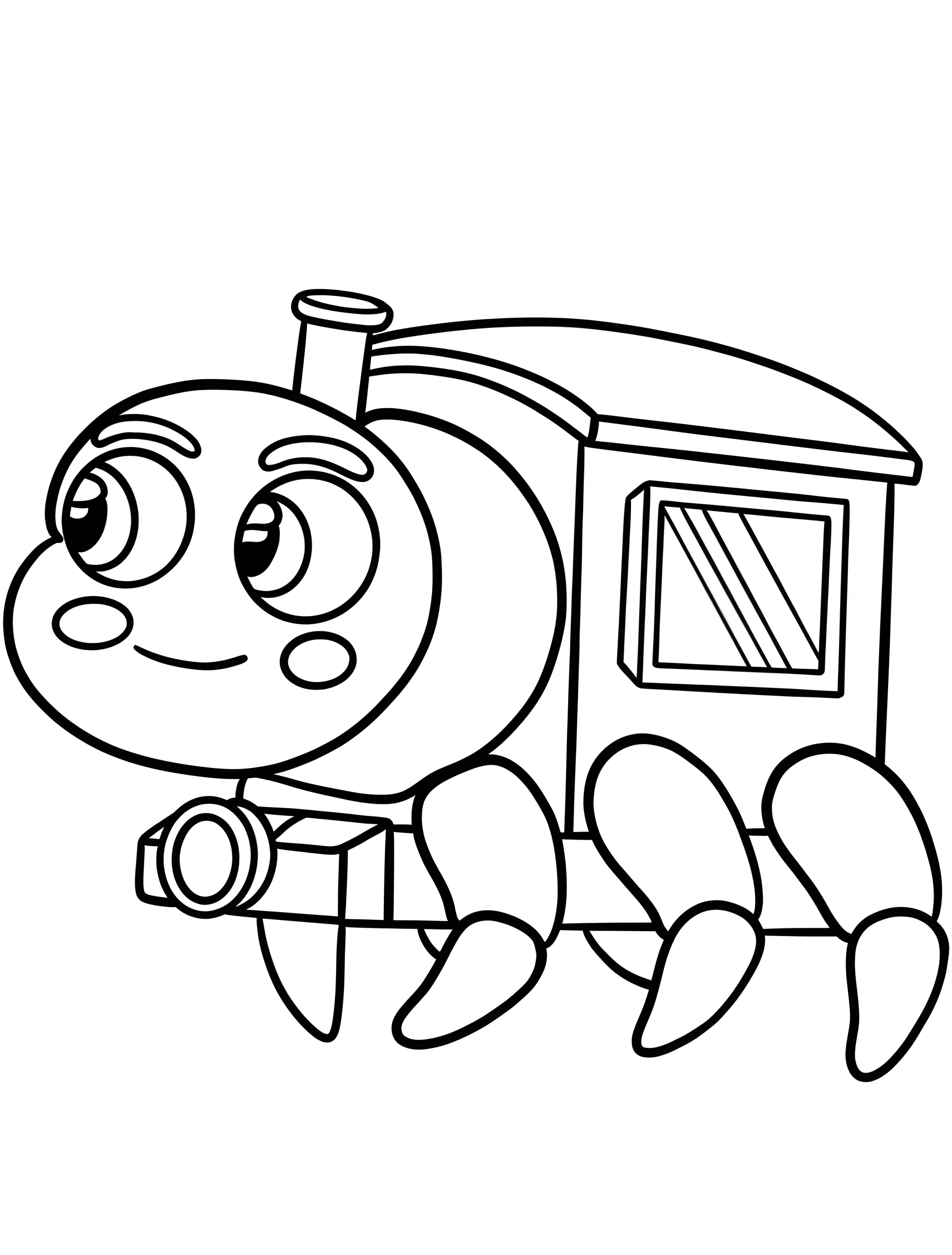 Милый паровозик для малышей №6255. Раскраски из игр. Чу-Чу Чарльз (Choo-Choo Charles).