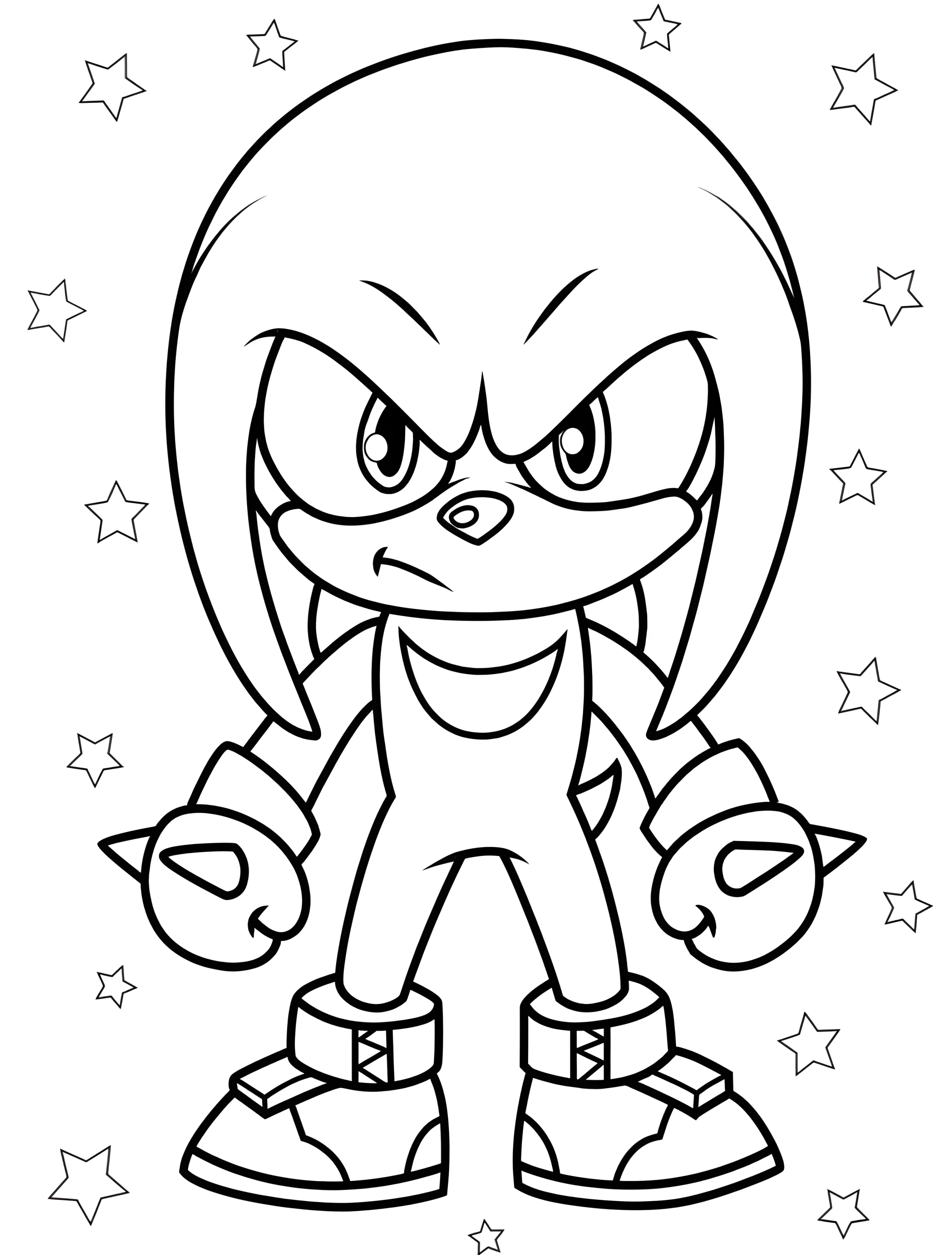 Забавный персонаж Наклз для малышей №6756. Раскраски из игр. Наклз (Knuckles).