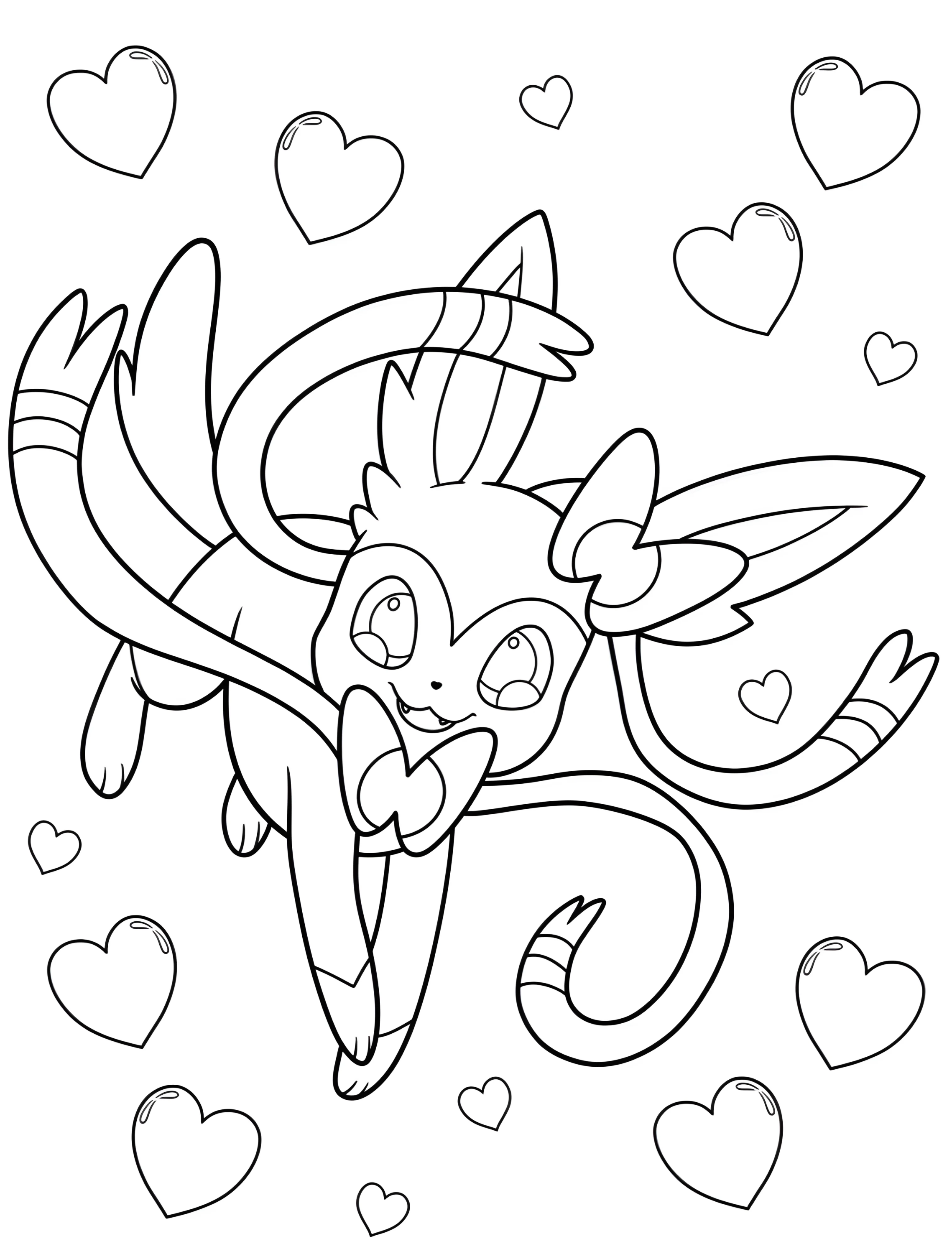 Милый Сильвеон для детей №8015. Раскраски из игр. Сильвеон (Sylveon).