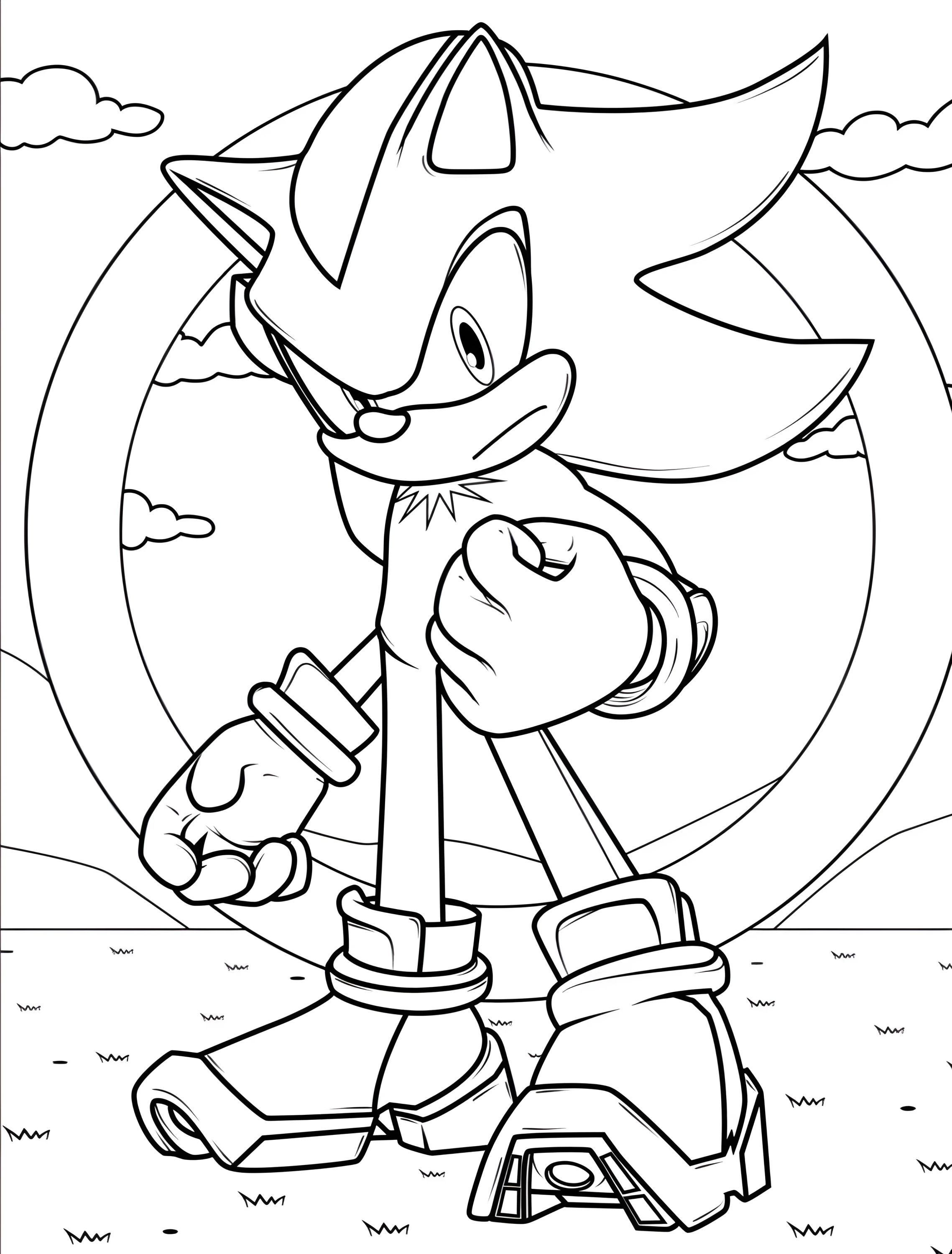 Забавный Наклз из Соника для детей №7767. Раскраски из игр. Соник (Sonic).