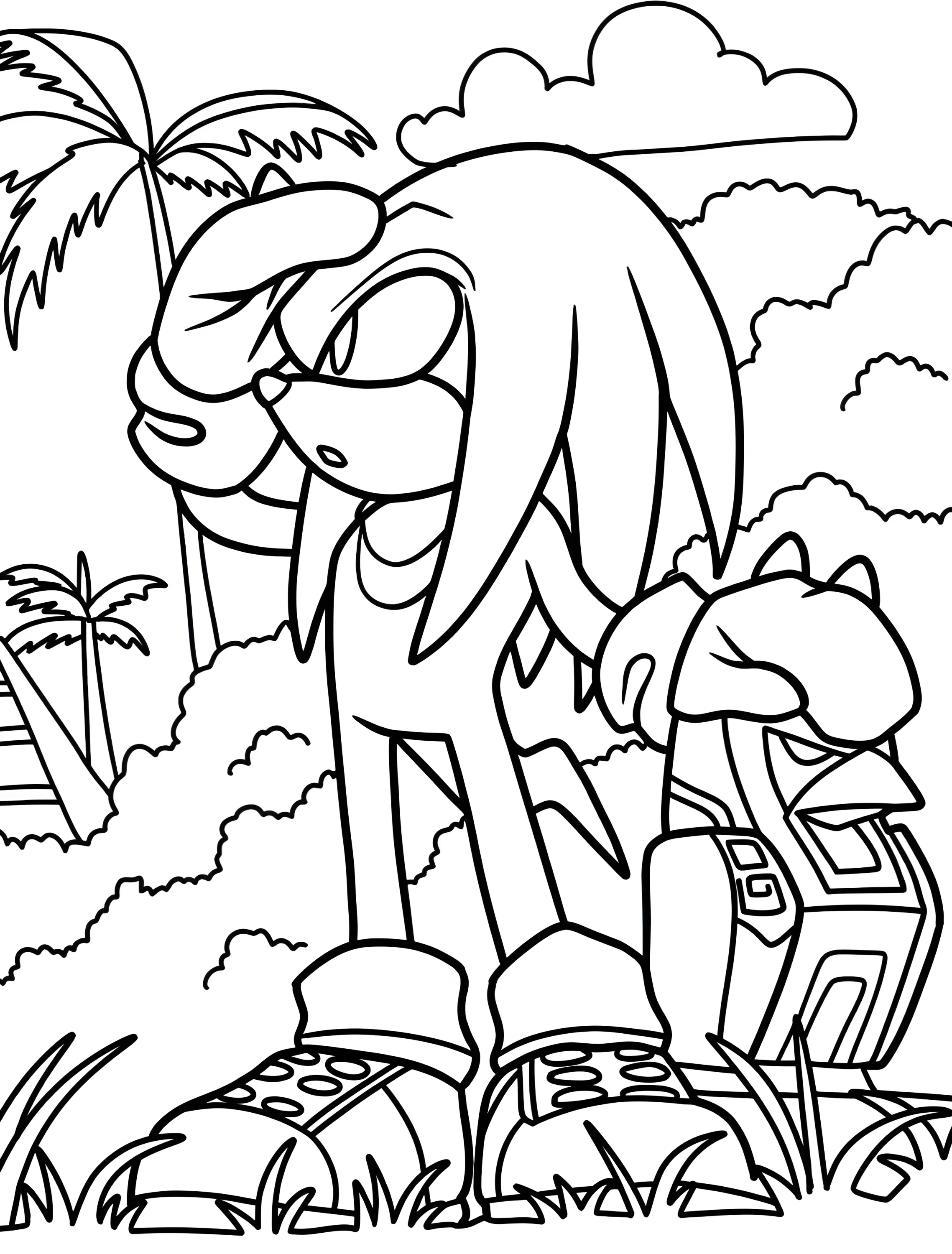 Забавный Наклз для детей №6766. Раскраски из игр. Наклз (Knuckles).