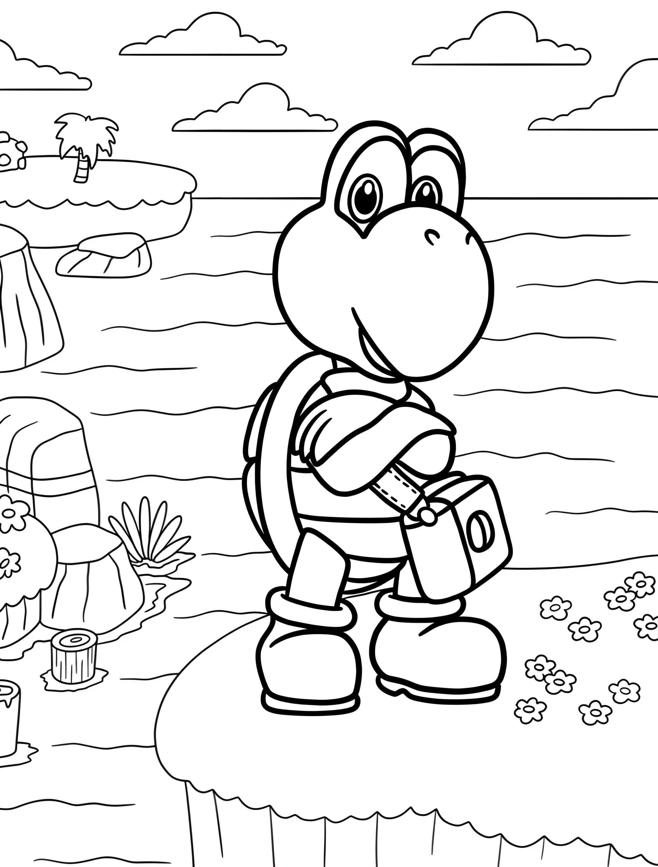 Веселый Купа Трупа на скале для детей №6787. Раскраски из игр. Купа Трупа (Koopa Troopa).