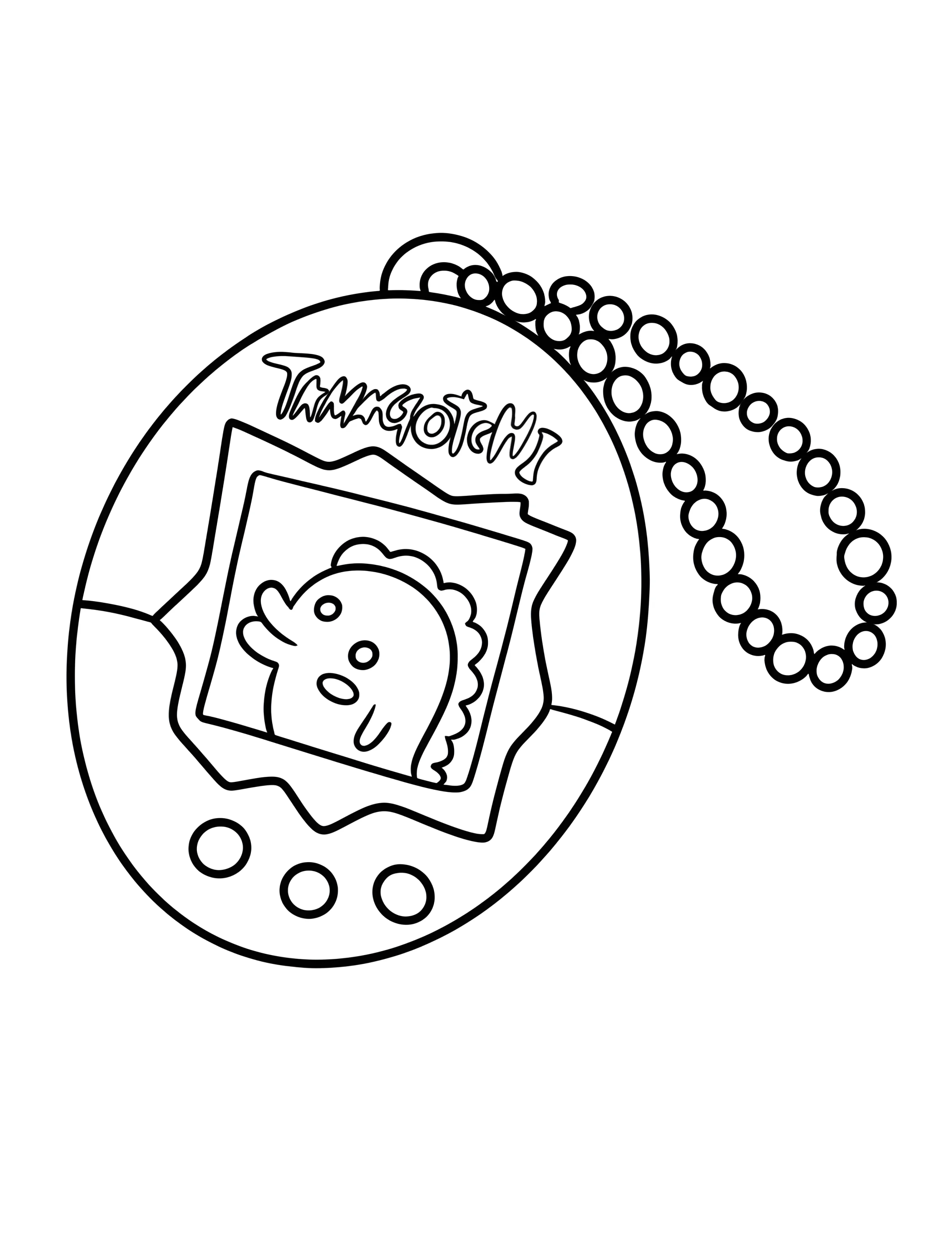 Забавный Кучипатчи в Tamagotchi для детей №8052. Раскраски из игр. Тамагочи (Tamagotchi).