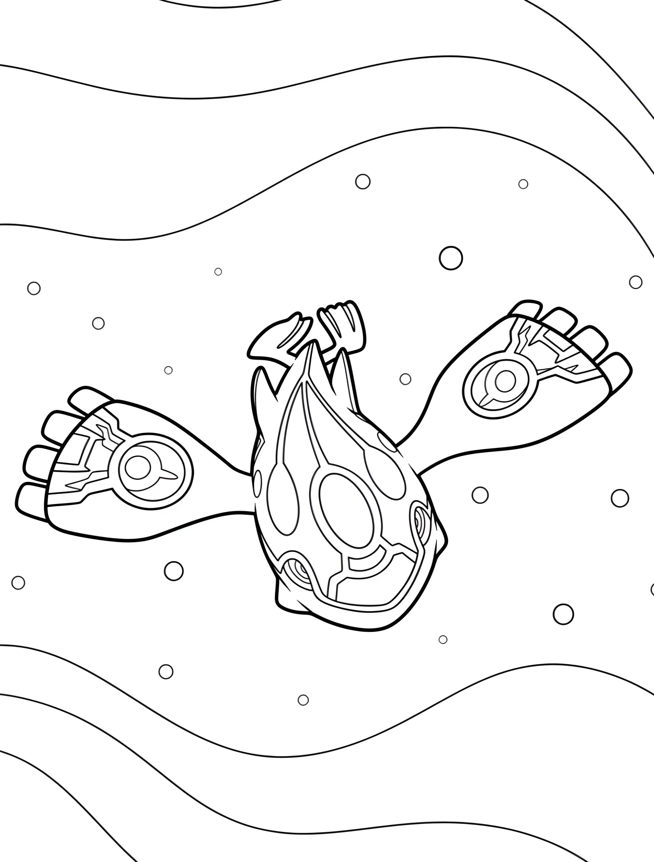 Покемон Kyogre под водой для детей №6845. Раскраски из игр. Легендарные покемоны (Legendary Pokemon).