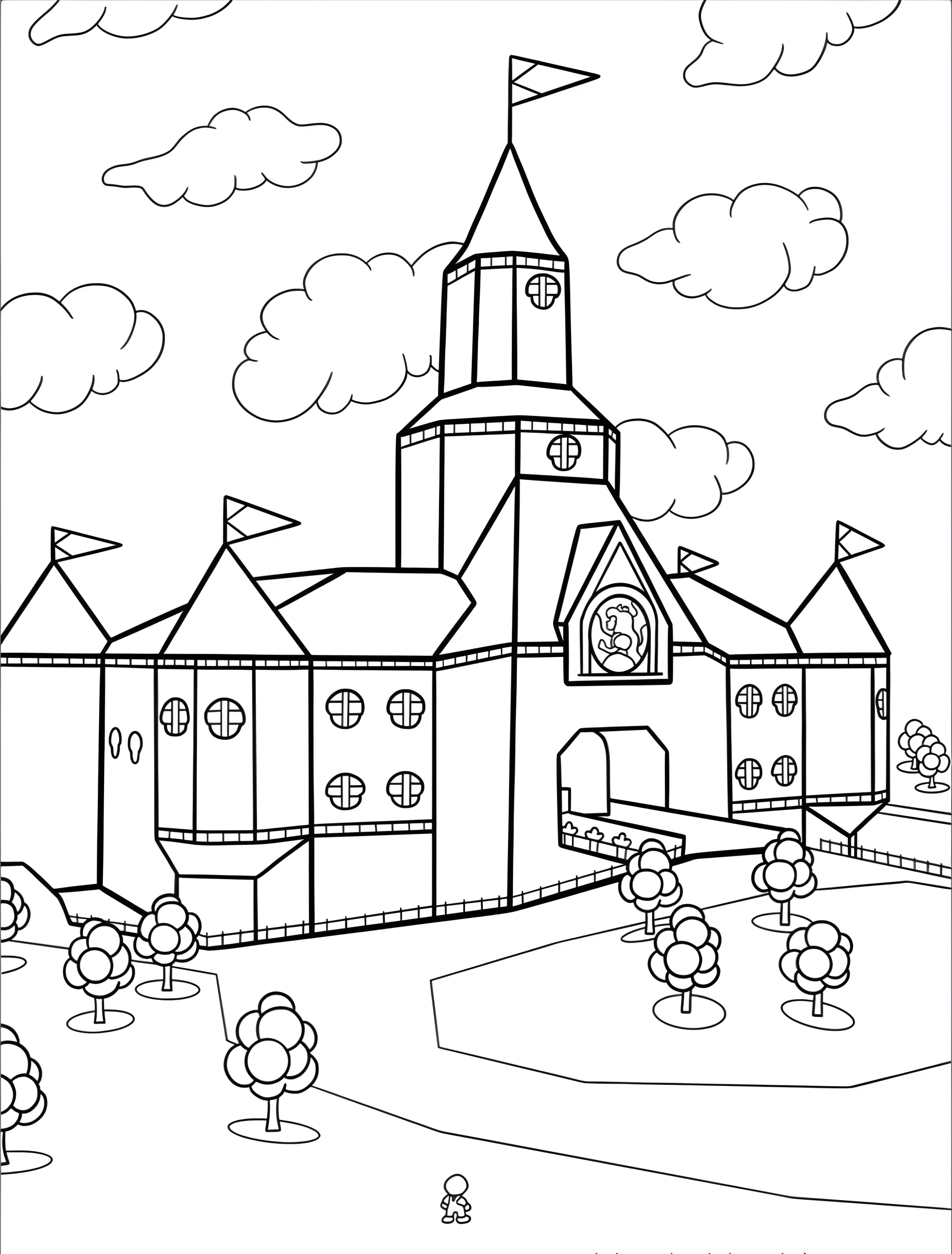 Весёлый замок для детей №7502. Раскраски из игр. Принцесса Пич (Princess Peach).