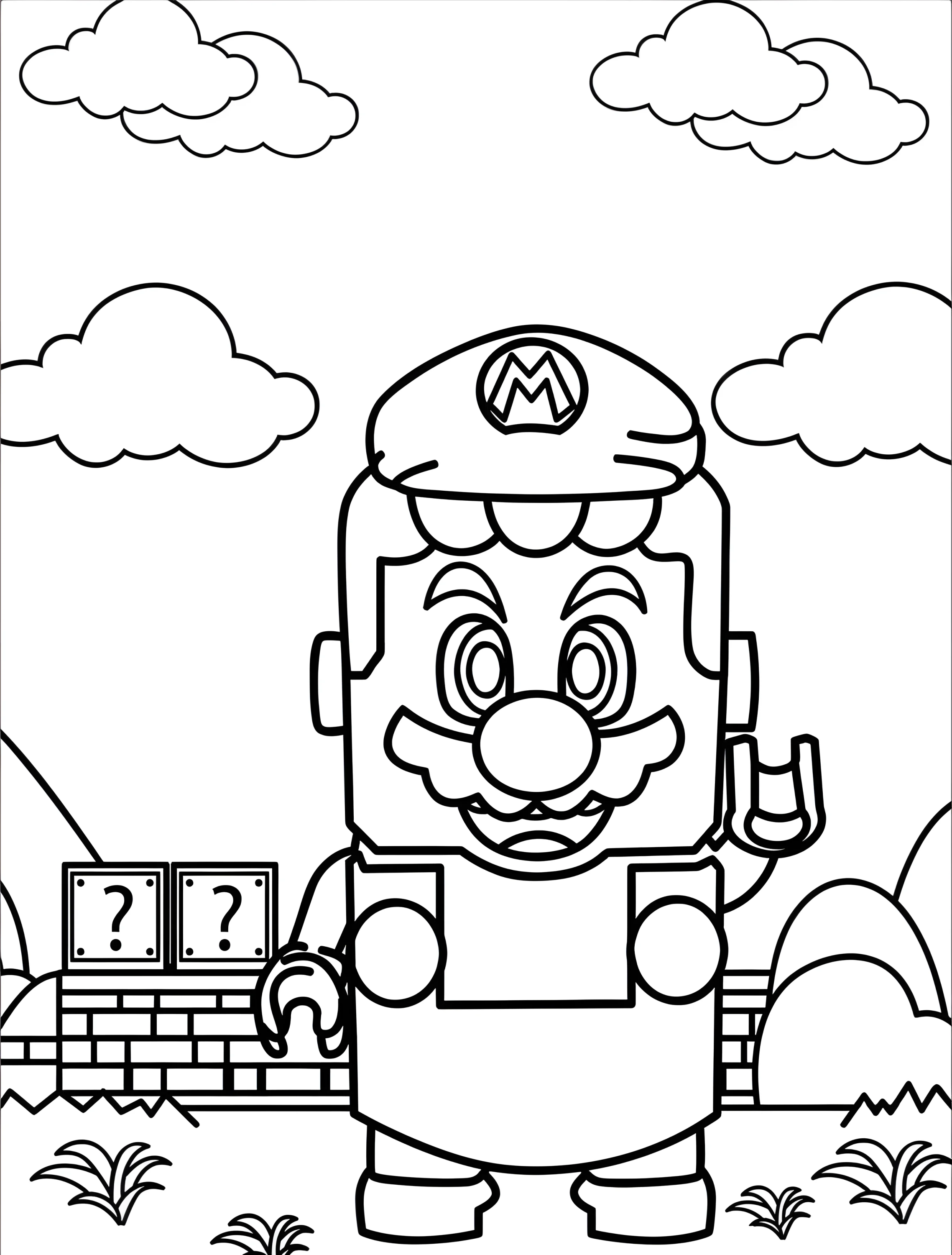 Марио Лего для детей №6927. Раскраски из игр. Марио (Mario).