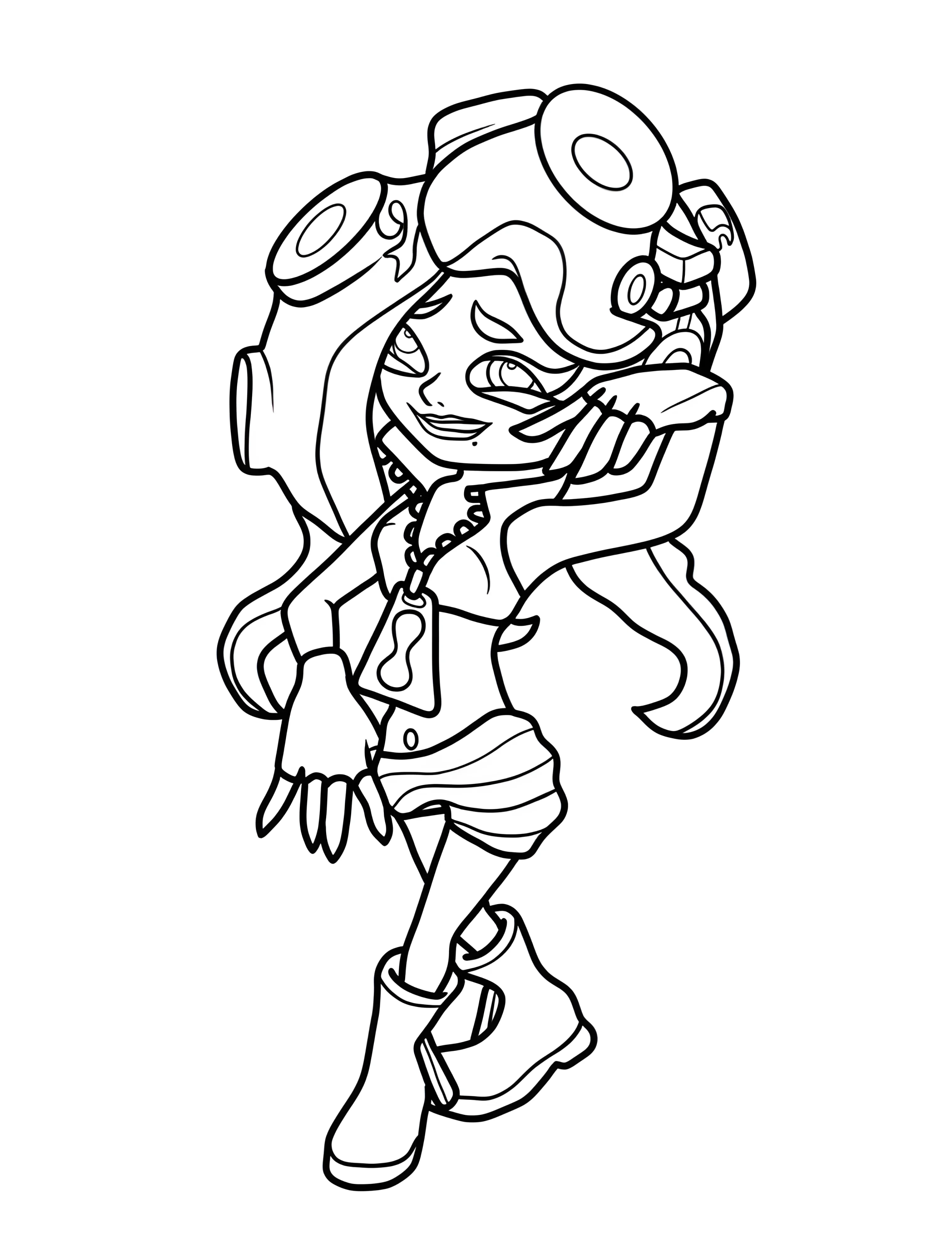 Забавная Марина Ида для детей №7829. Раскраски из игр. Сплатун (Splatoon).