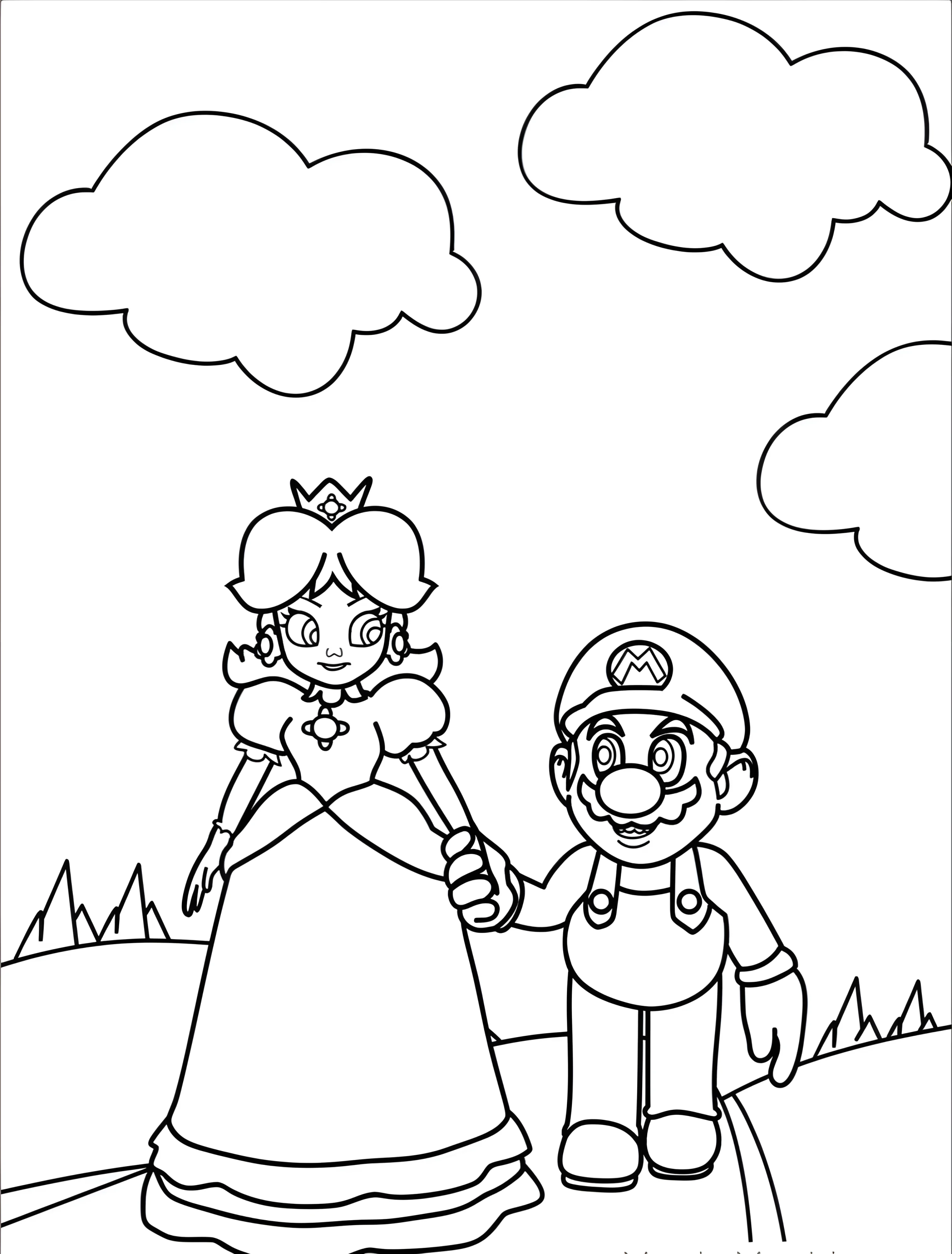 Марио и Розалина для детей №6937. Раскраски из игр. Марио (Mario).